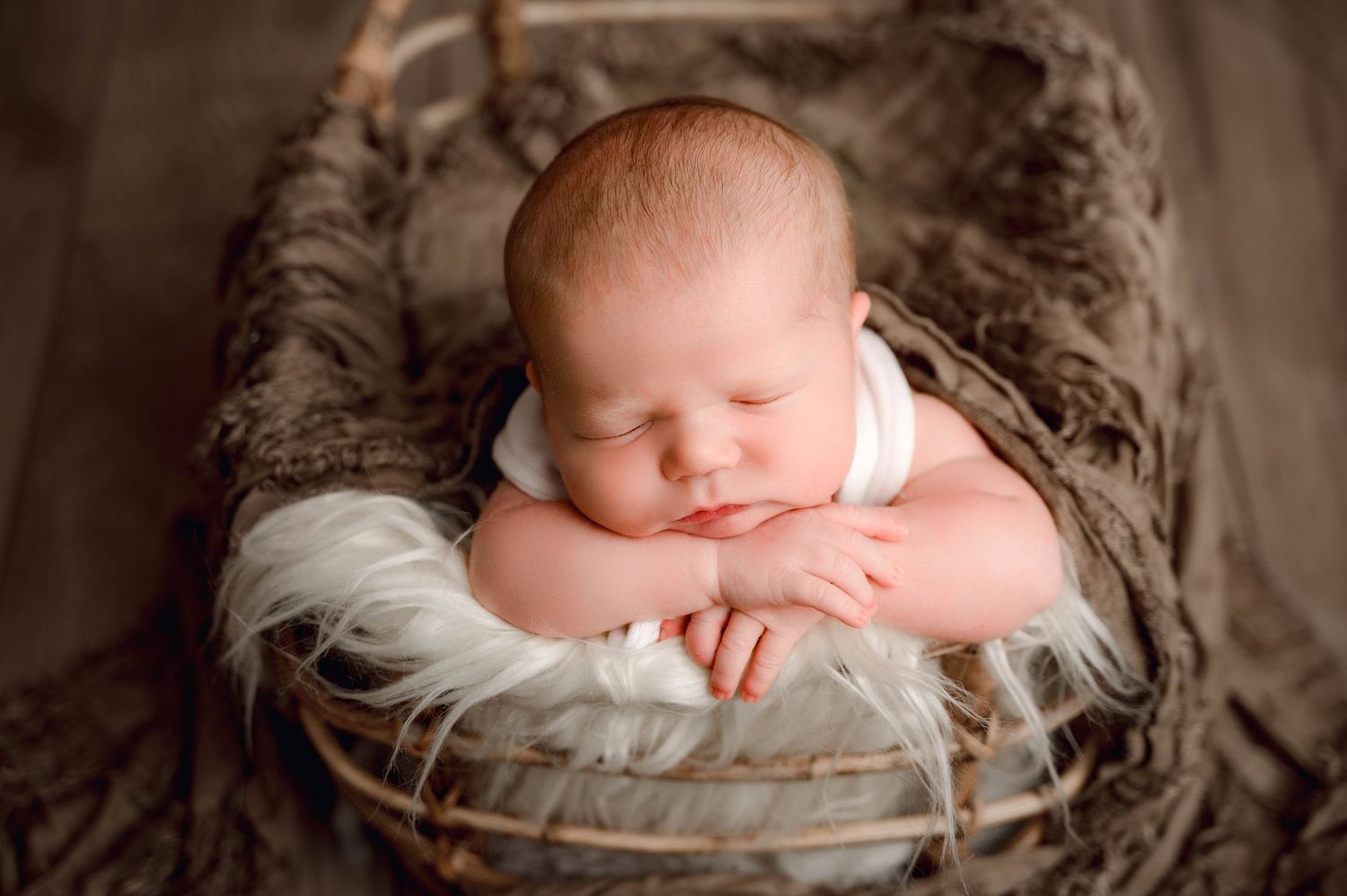 Newborn baby in studio
