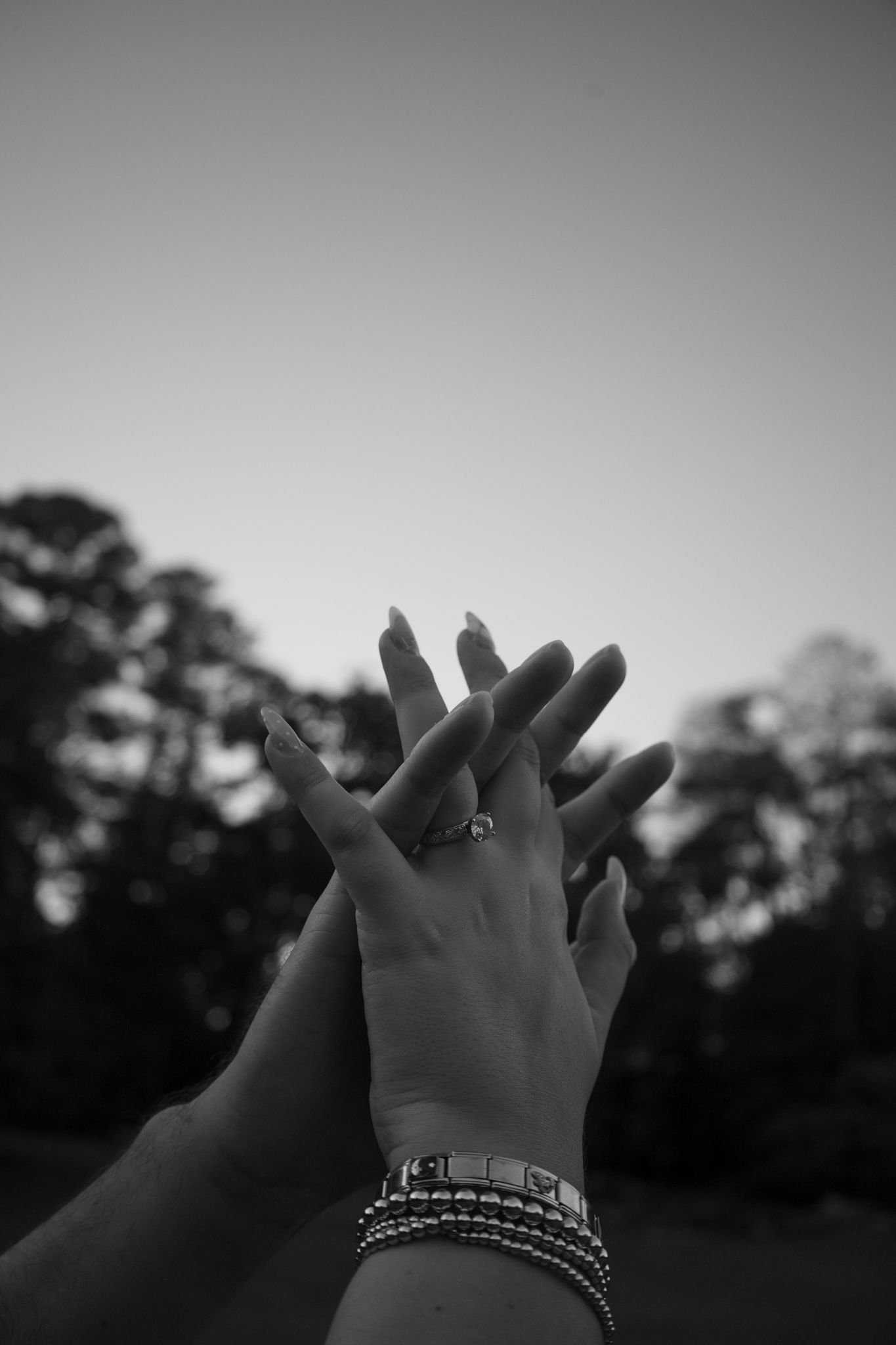 Couple sharing a romantic moment during engagement session