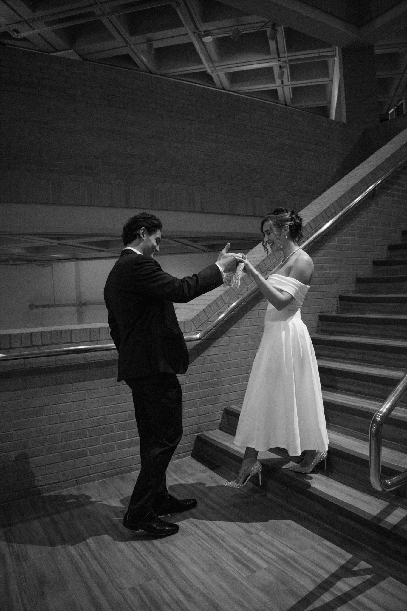 Couple sharing a romantic moment during engagement session