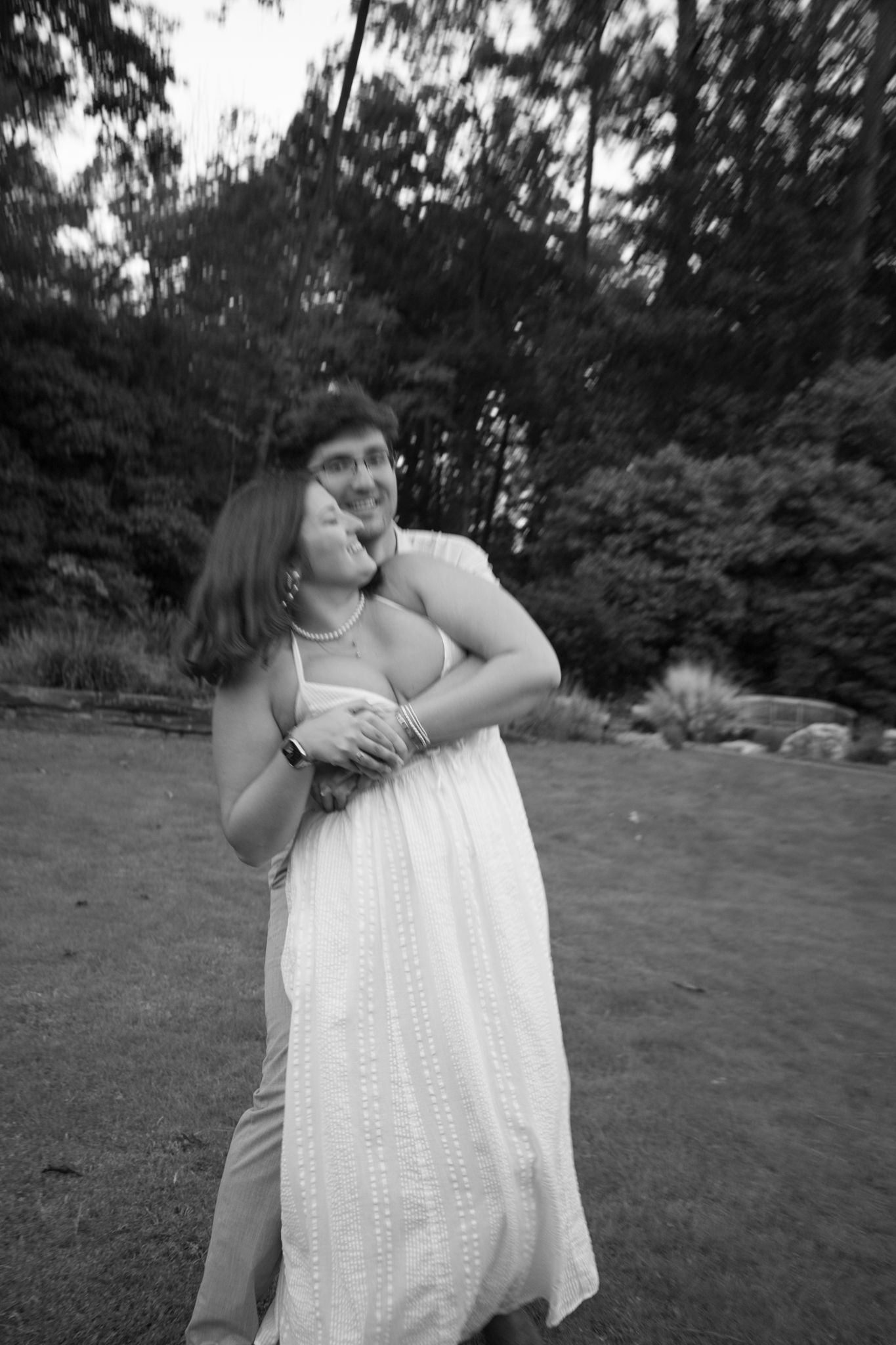Couple sharing a romantic moment during engagement session