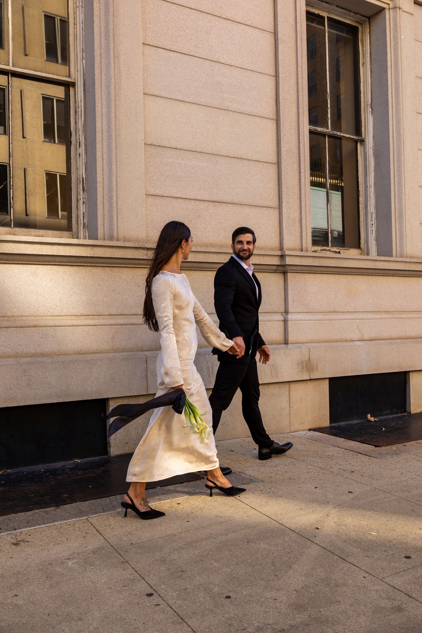 Couple sharing a romantic moment during engagement session