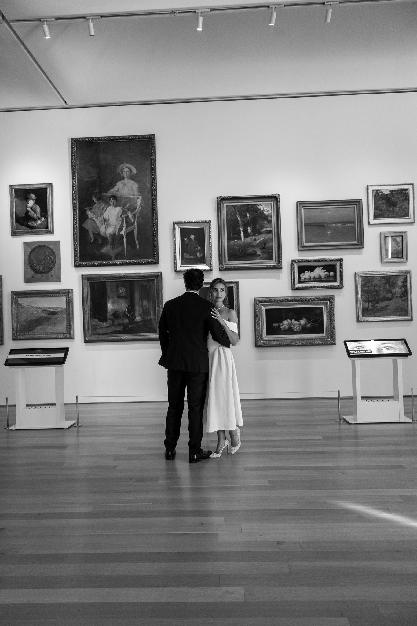 Couple sharing a romantic moment during engagement session