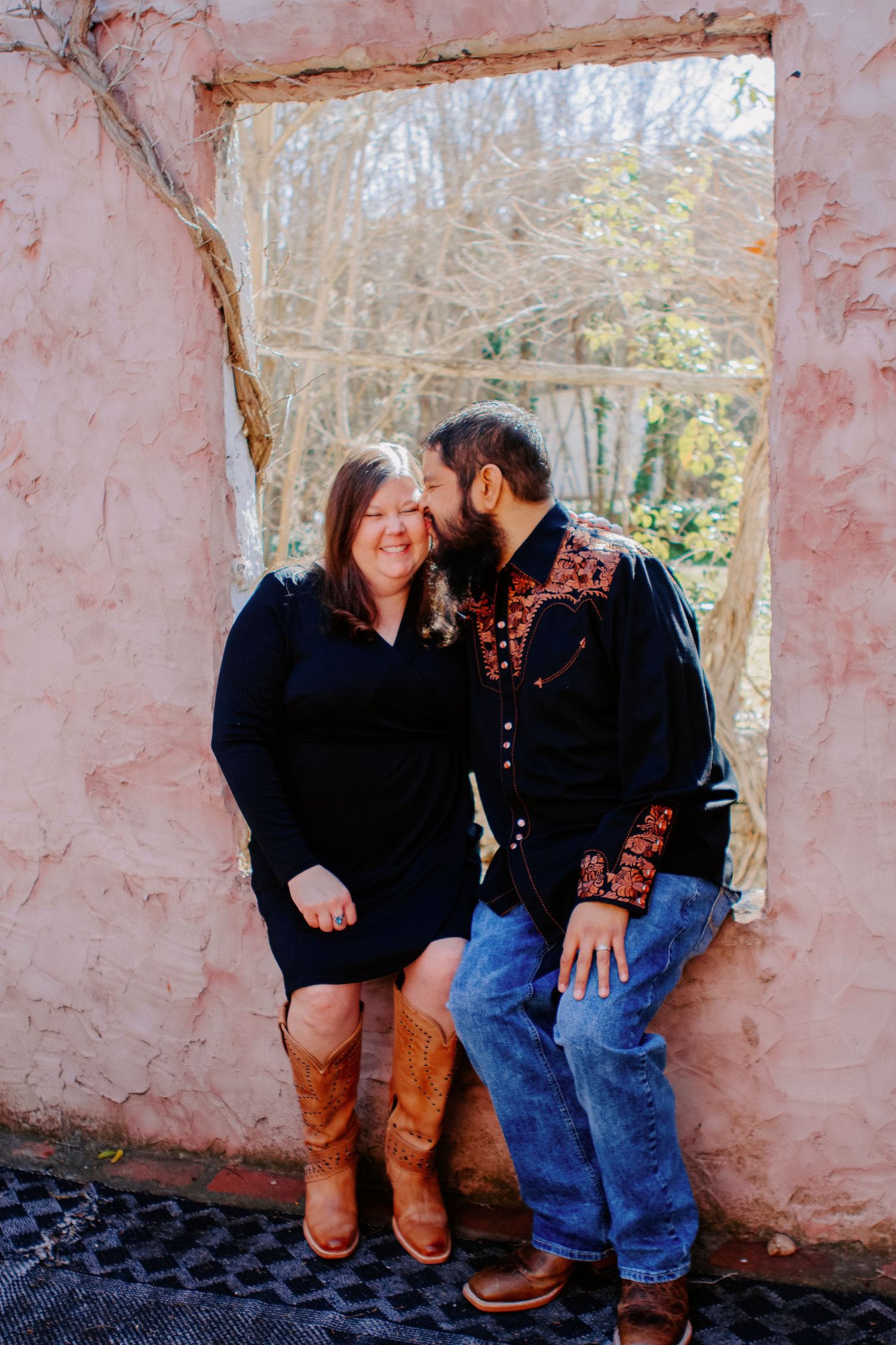 couple, guy is kissing her cheek