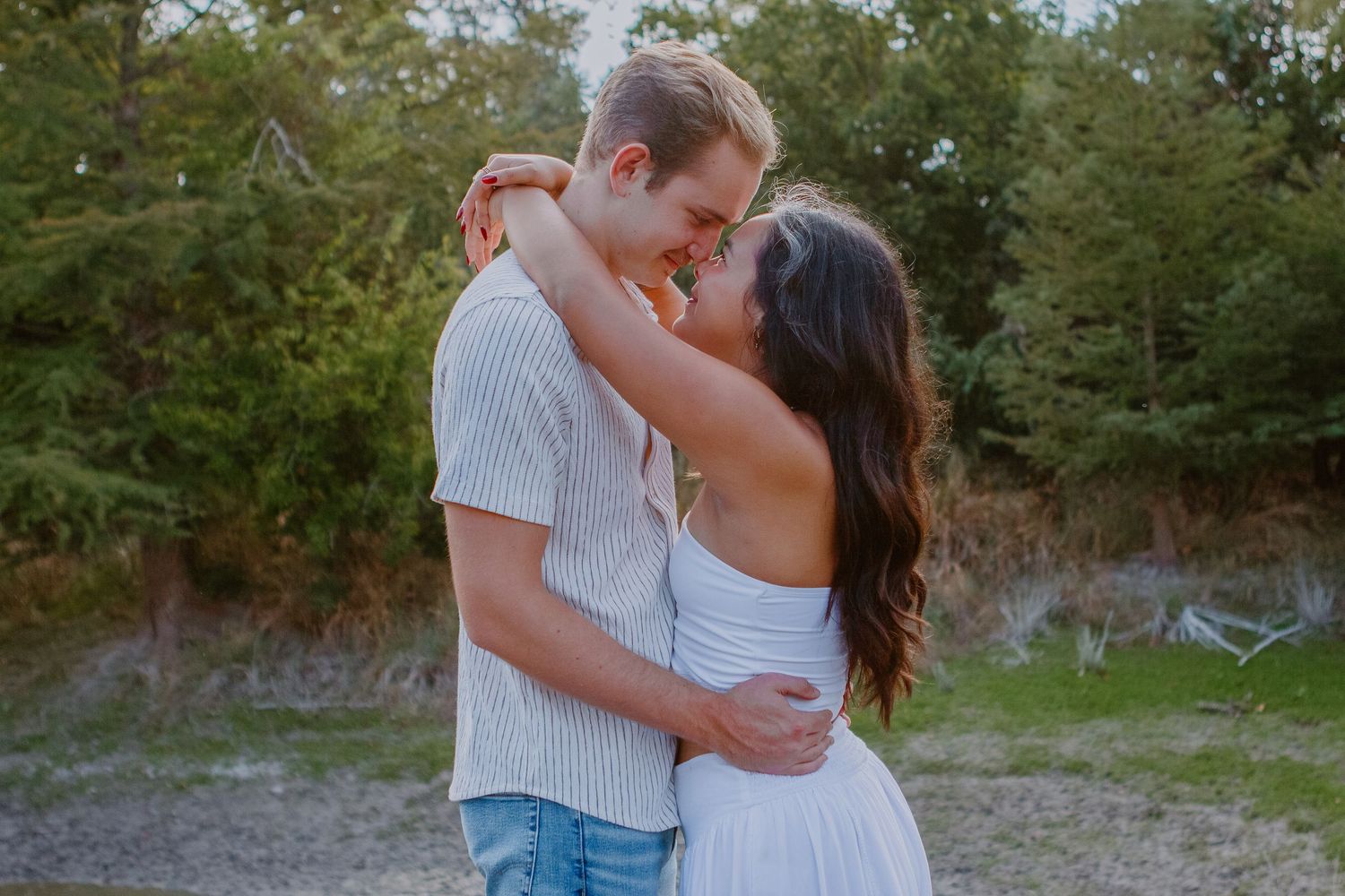 couple engulfed in each other's arms