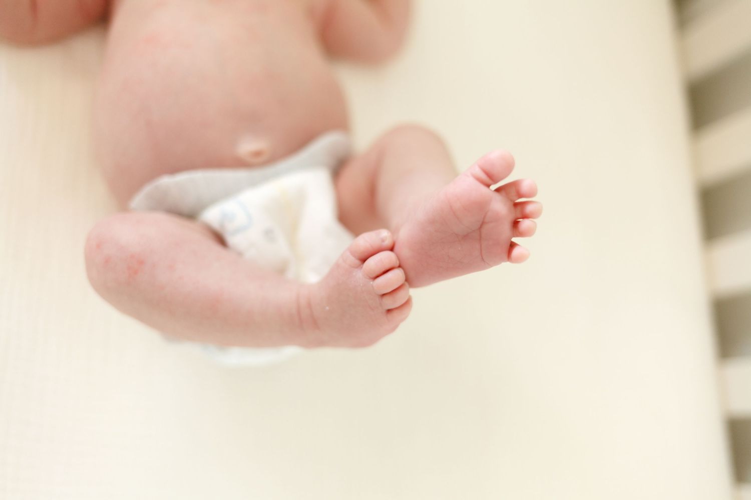 Newborn baby feet. newborn baby photoshoot in home