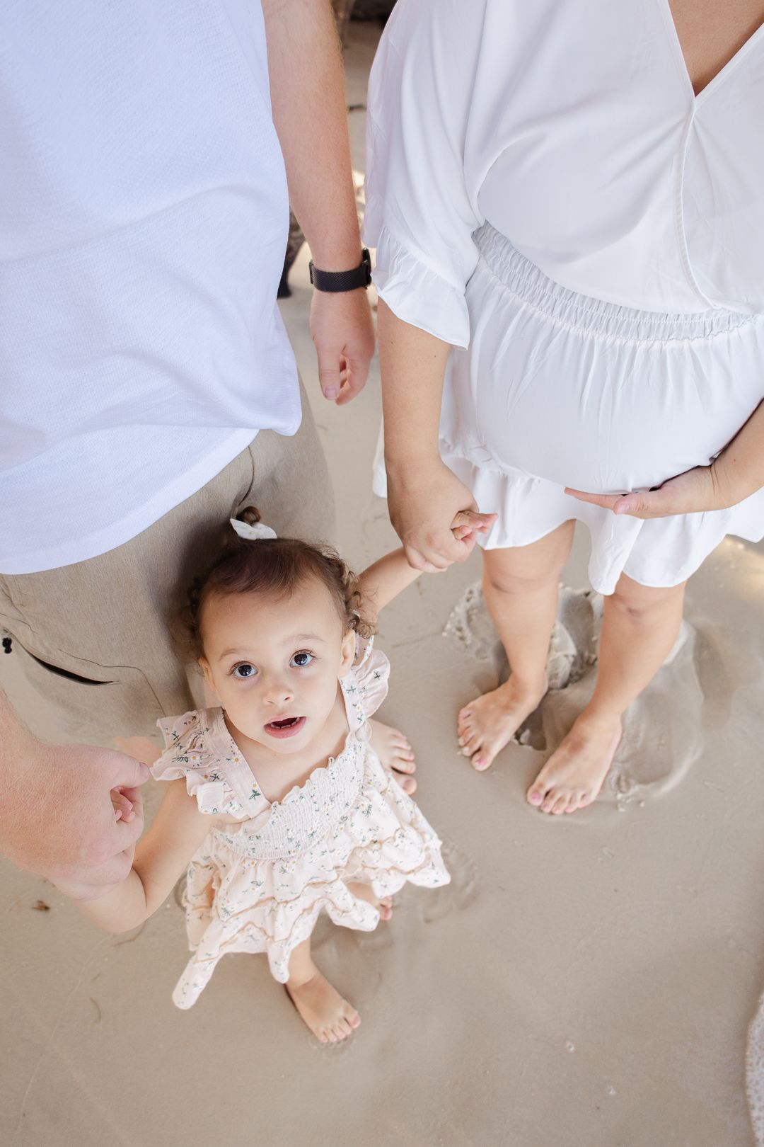 maternity photoshoot at the beach north palm beach in the water mom and toddler