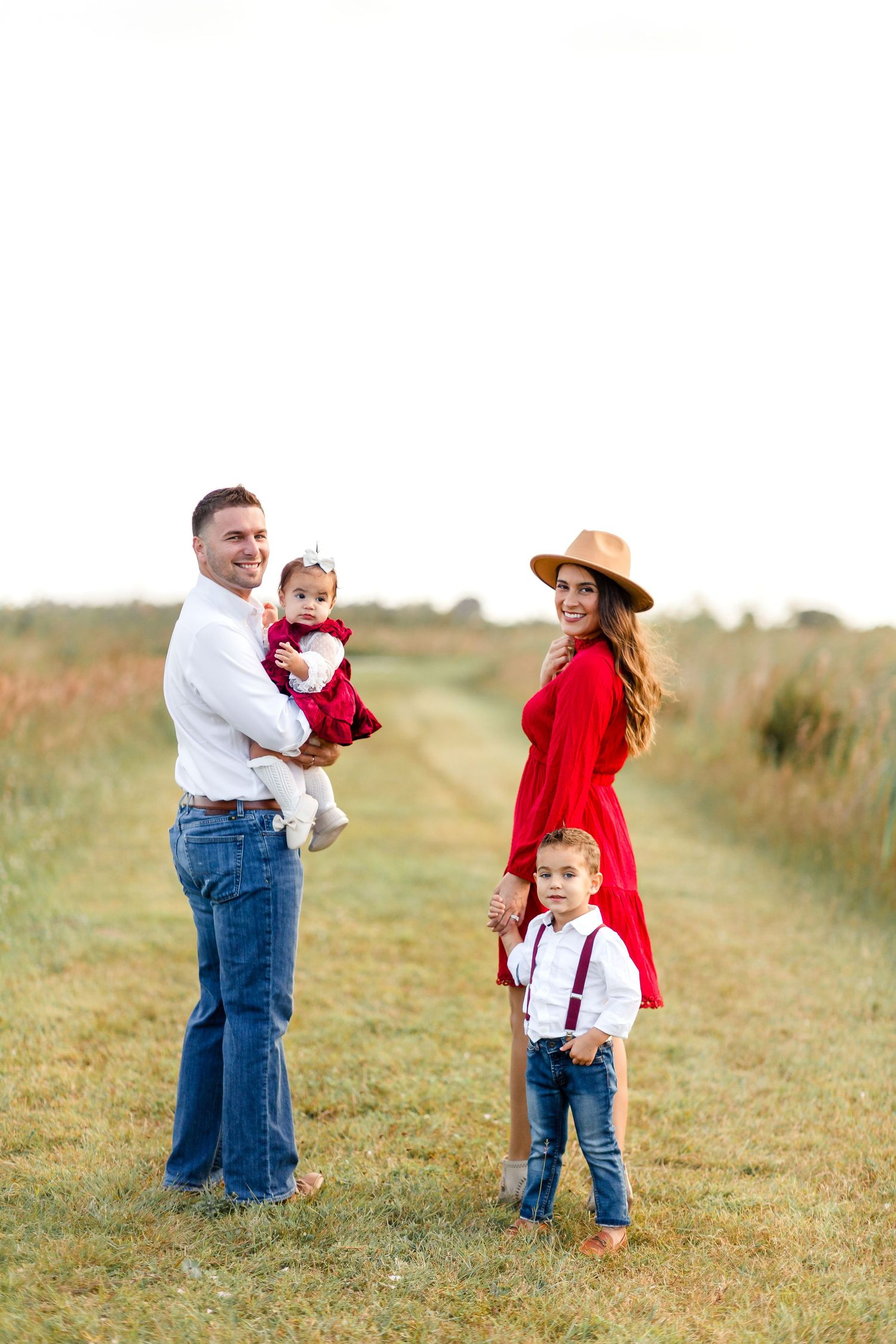 family photoshoot open field