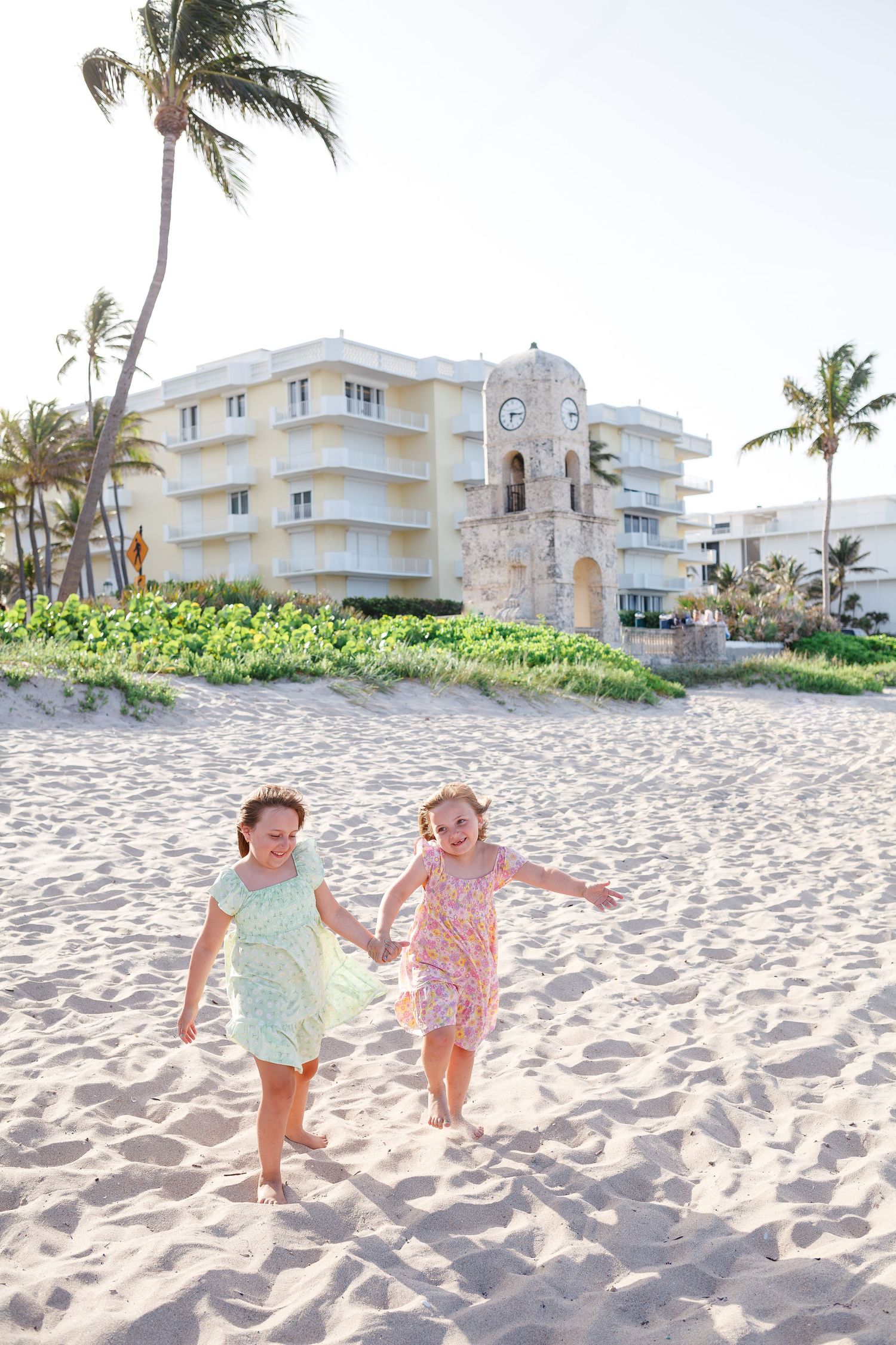 family photos palm beach two girls smiling on the beach