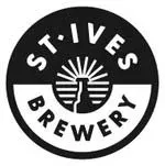 St Ives Brewery circular black and white logo with sun icon design.