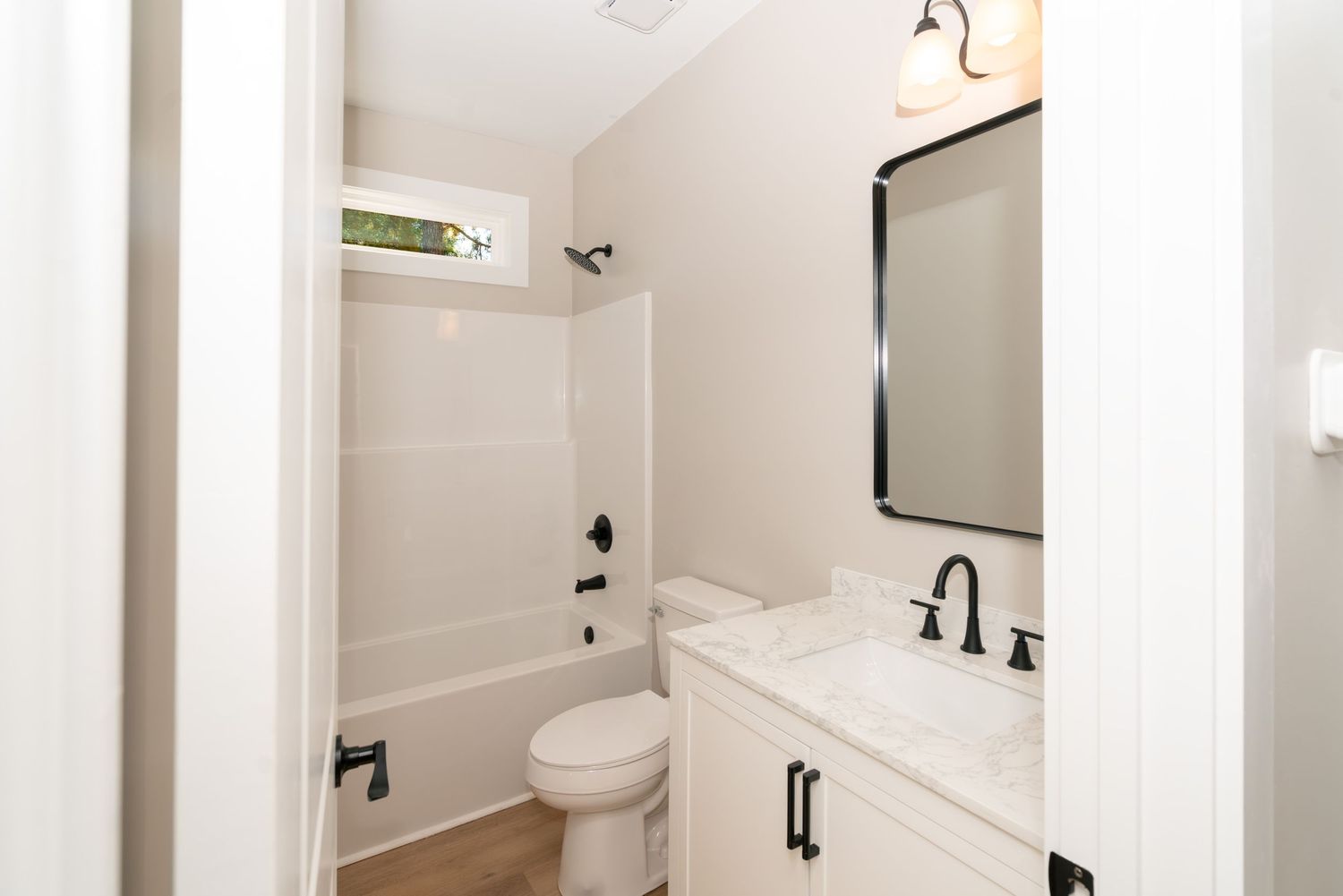 Bathroom in new construction house.