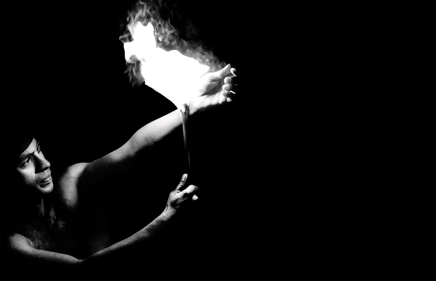 Fire, dominican, black and white