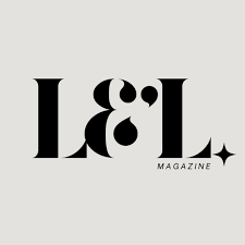 A collection of minimalist black and white magazine covers with bold typography and geometric shapes. lens and luxe Magazine