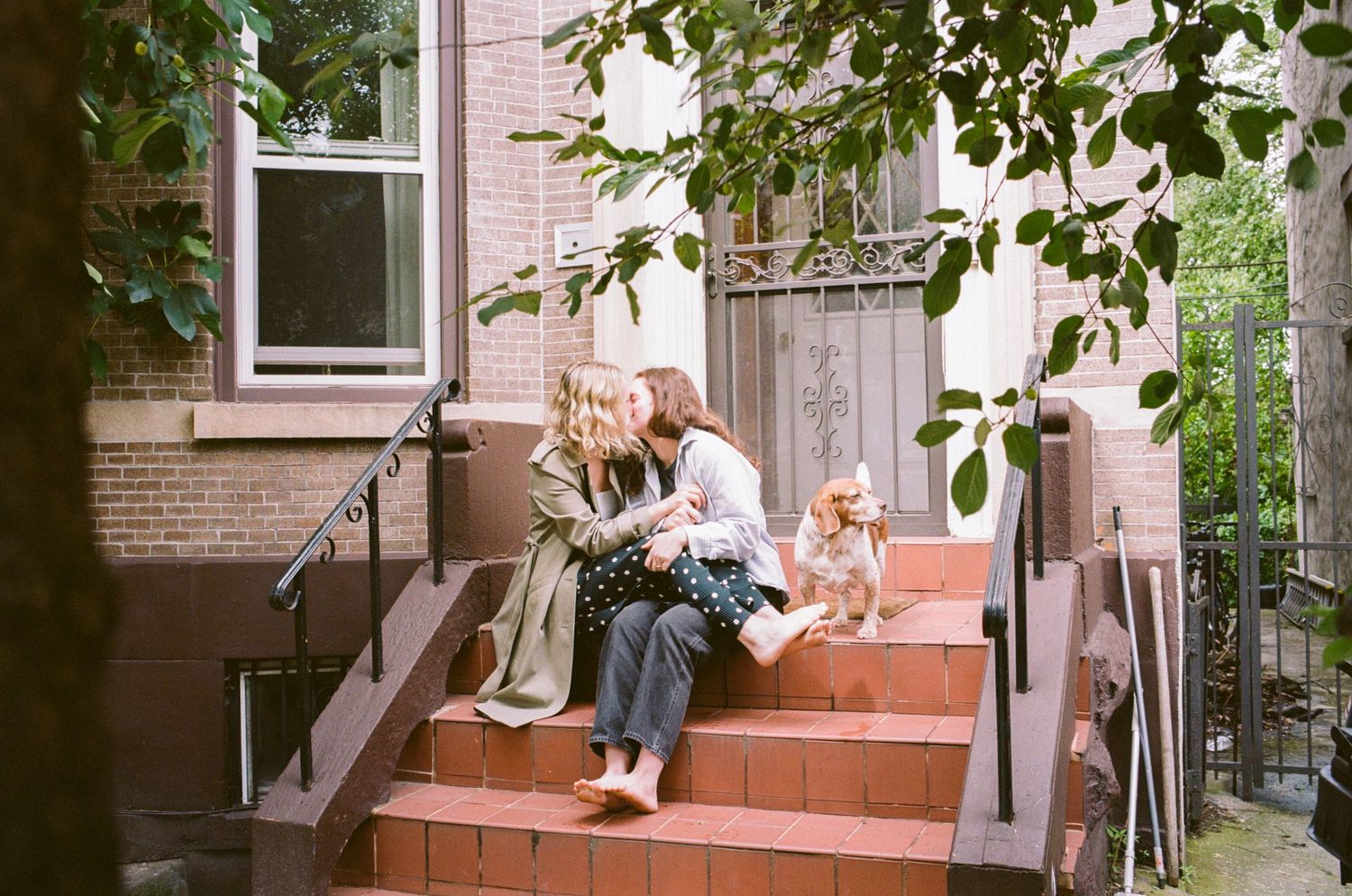 Couple on steps outside venue, fine art wedding photography by Palm Meadow Weddings