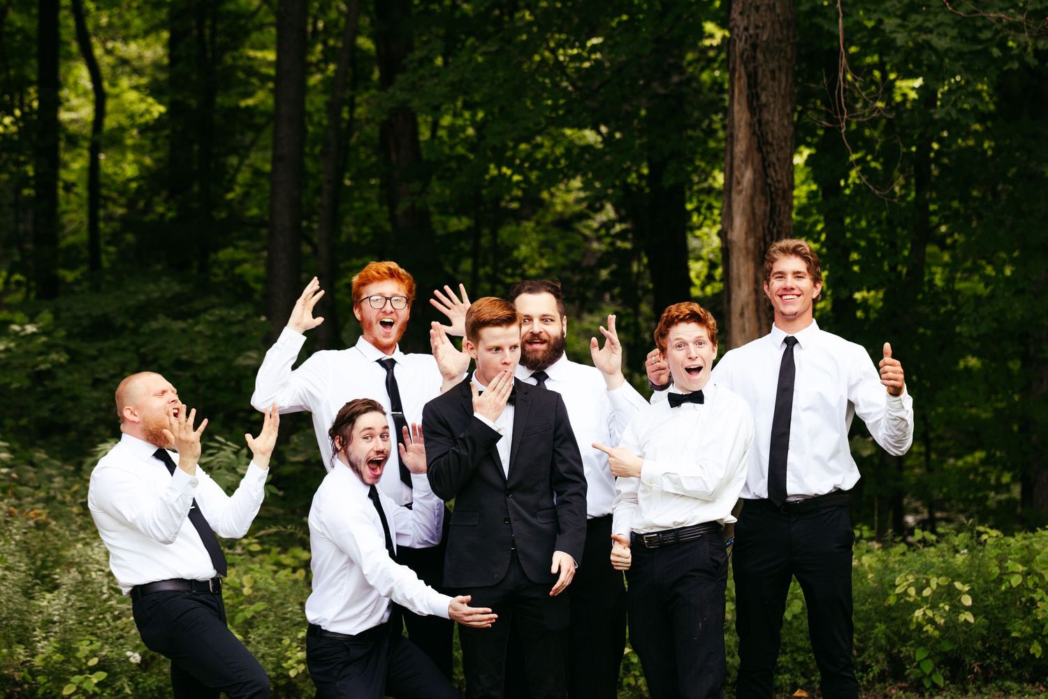 groom party portraits