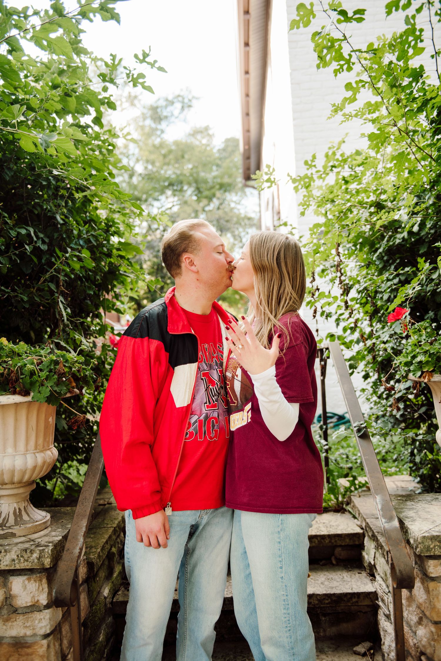minnesota backyard engagement photos