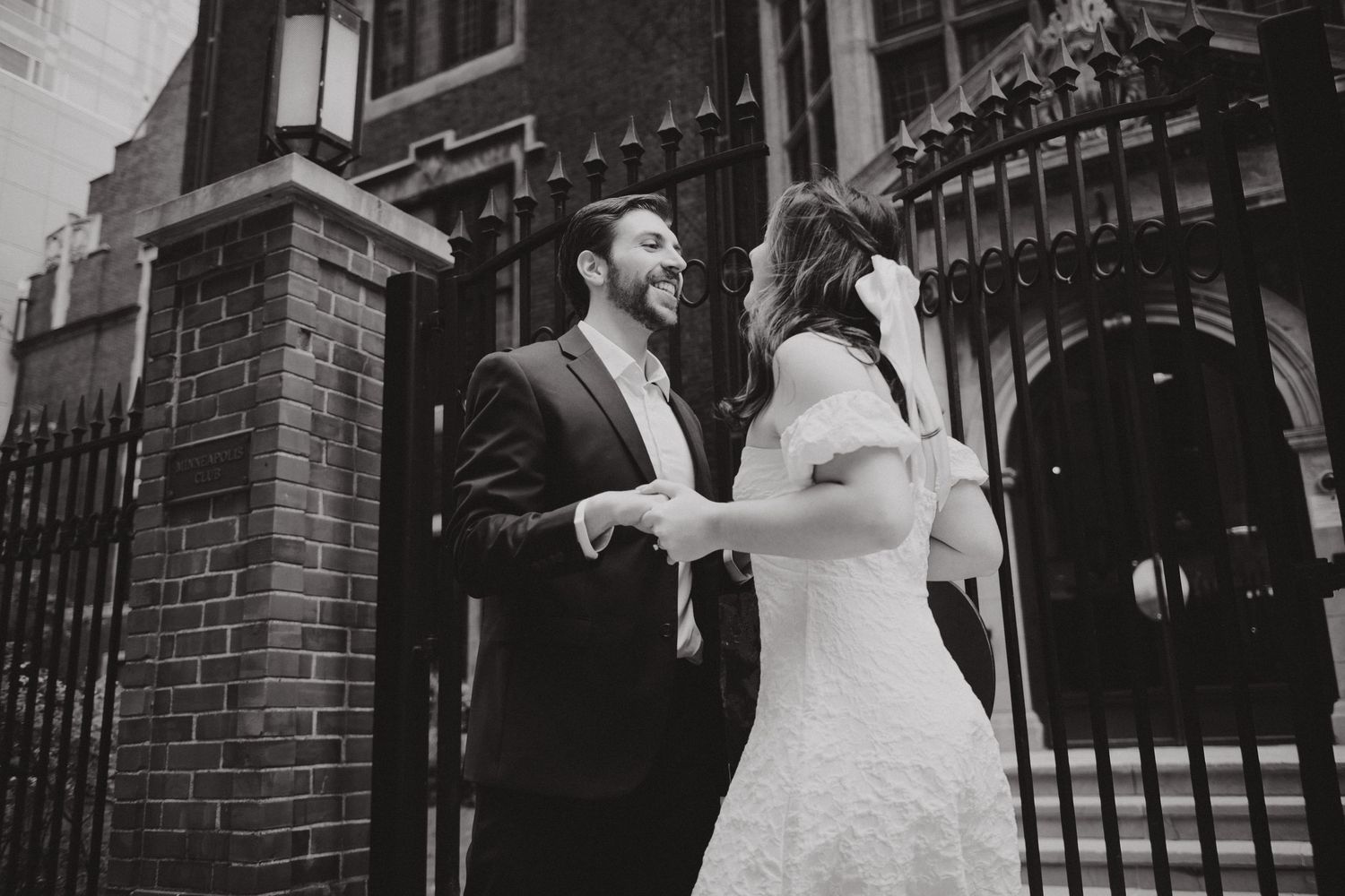 black and white engagement pictures in minneapolis