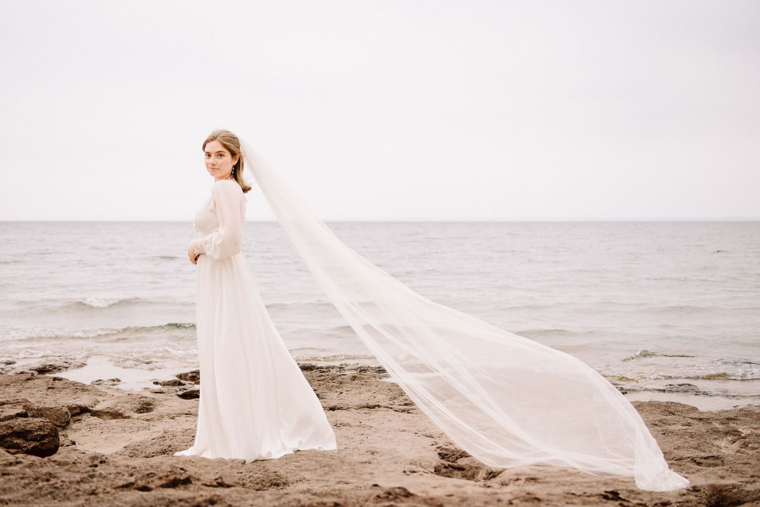 lake superior wedding photos bridal portrait