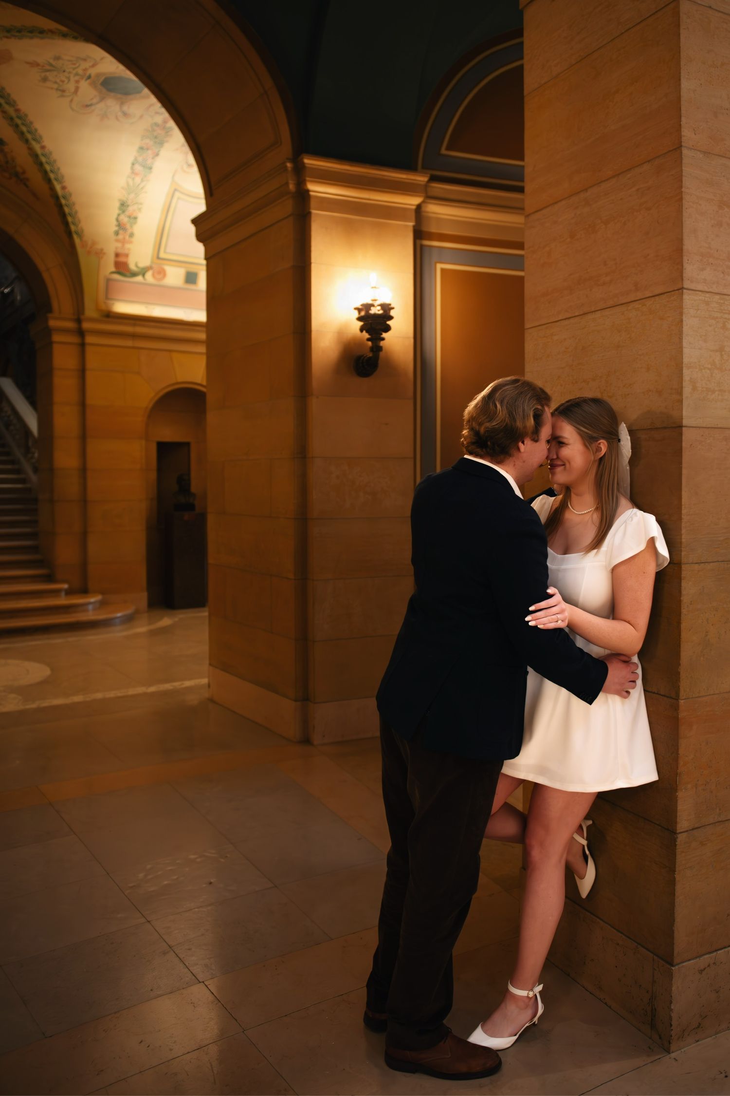 engagement photos inside minnesota state capitol