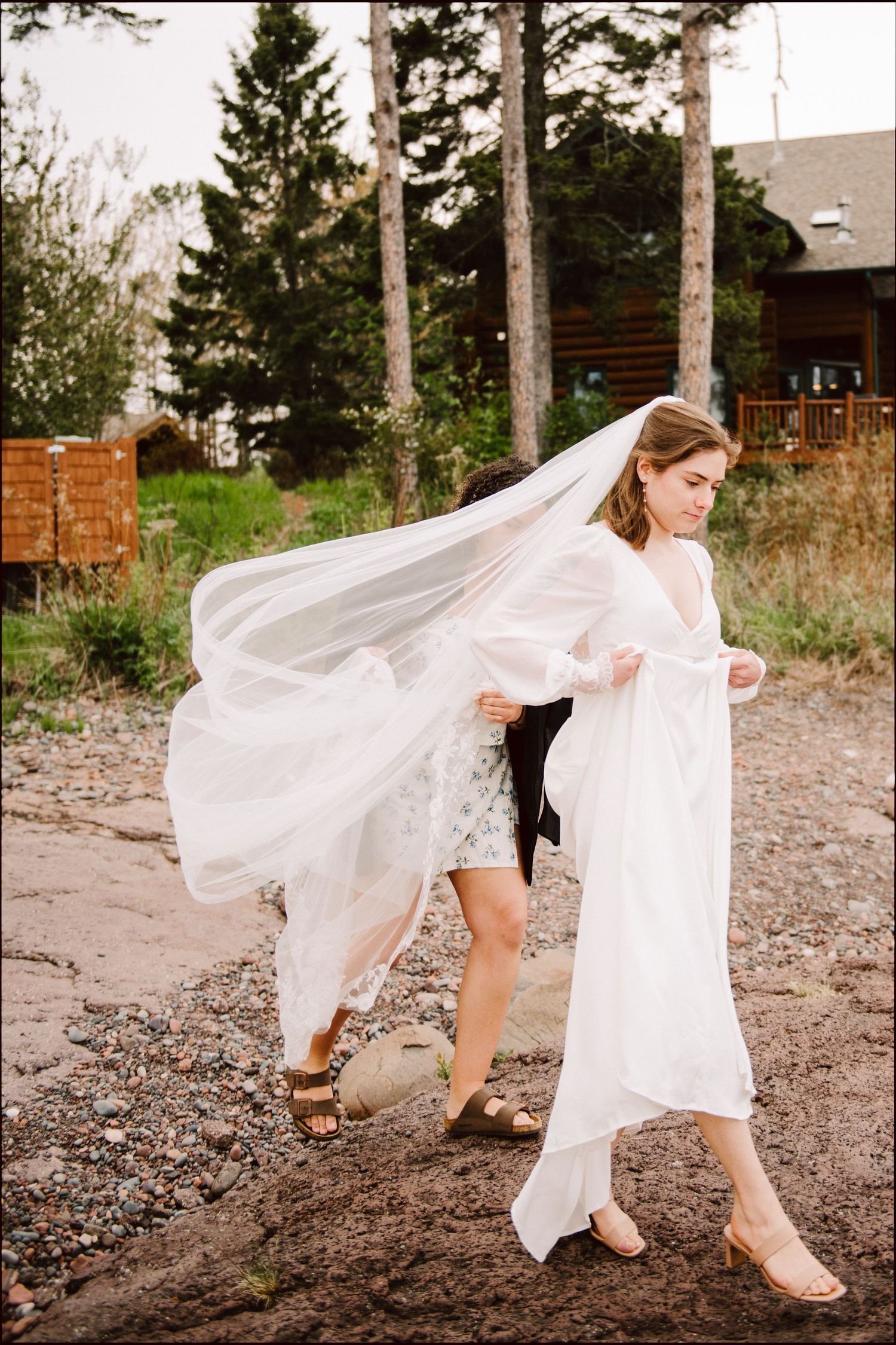 bridal portraits minnesota wedding north shore lake superior