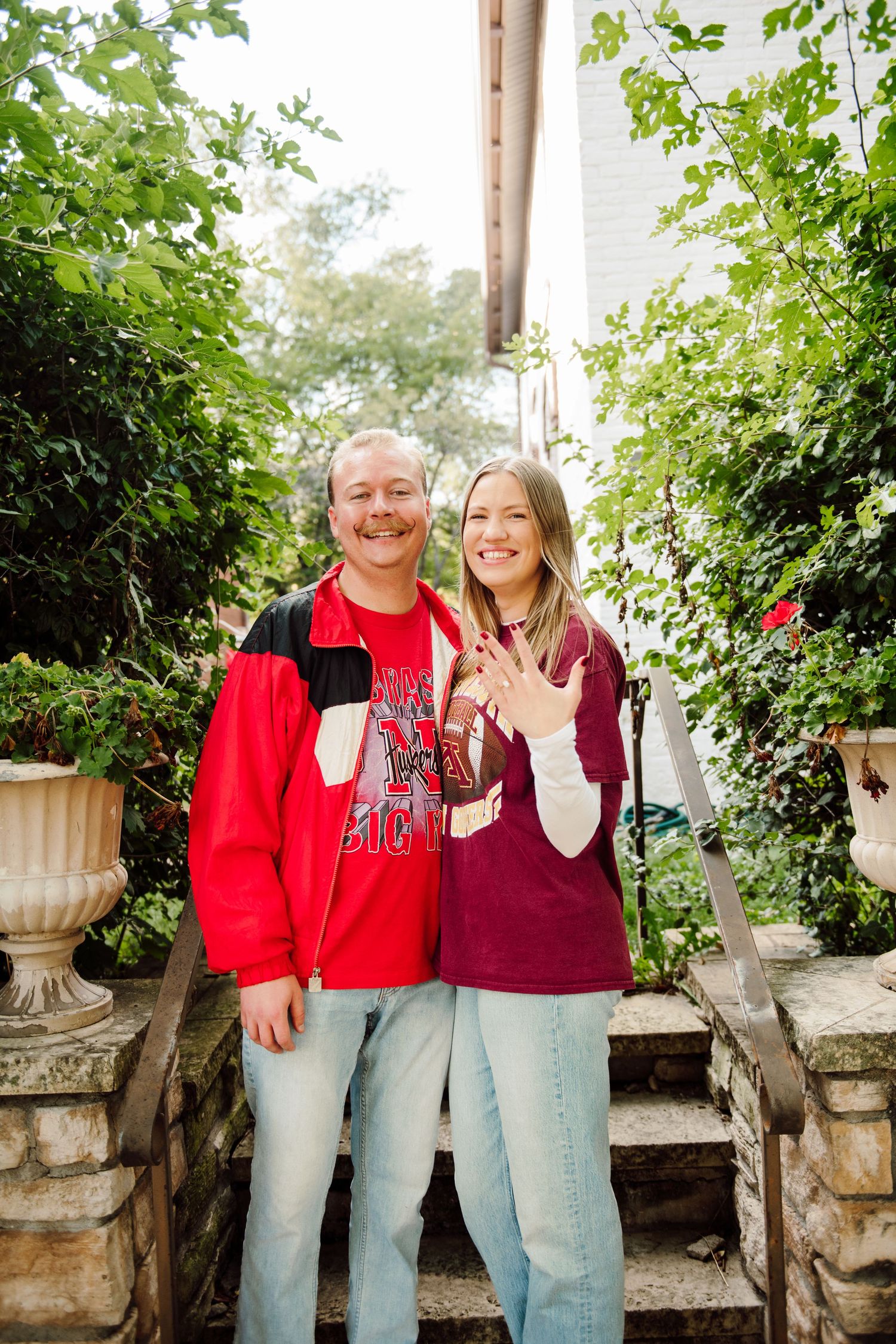 minnesota backyard engagement photos