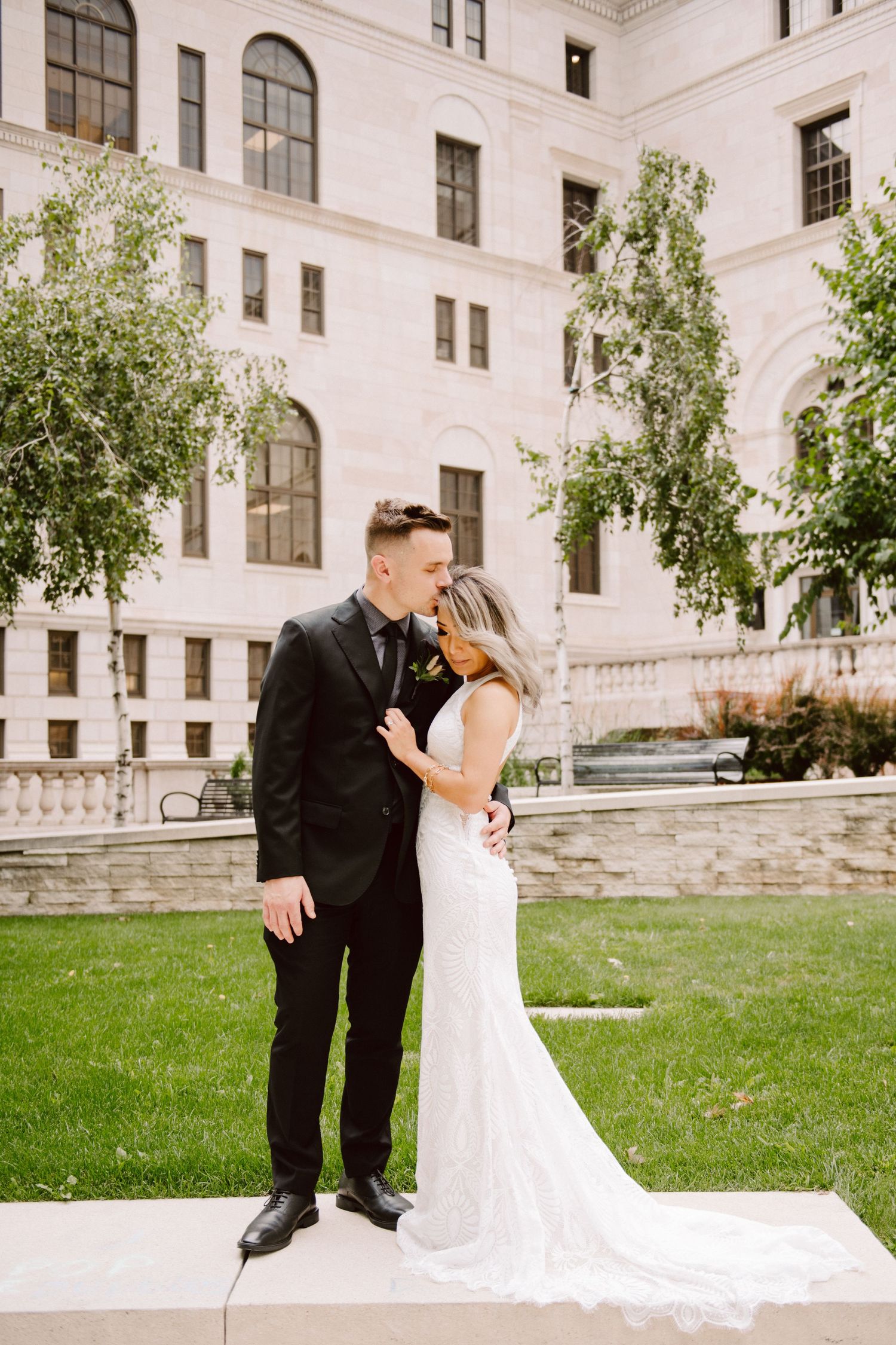 bride and groom portraits in st. paul