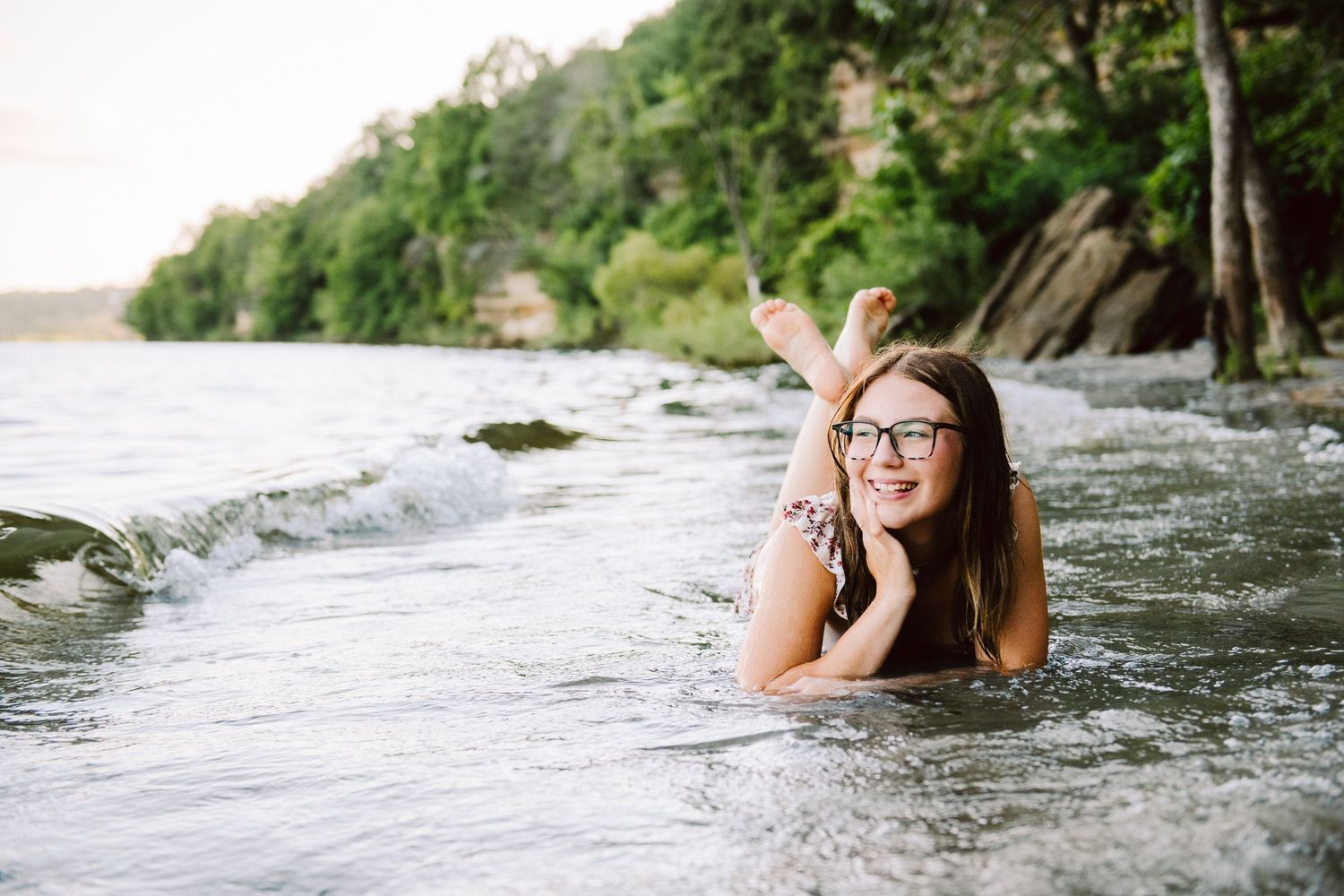 minnesota senior photos in river