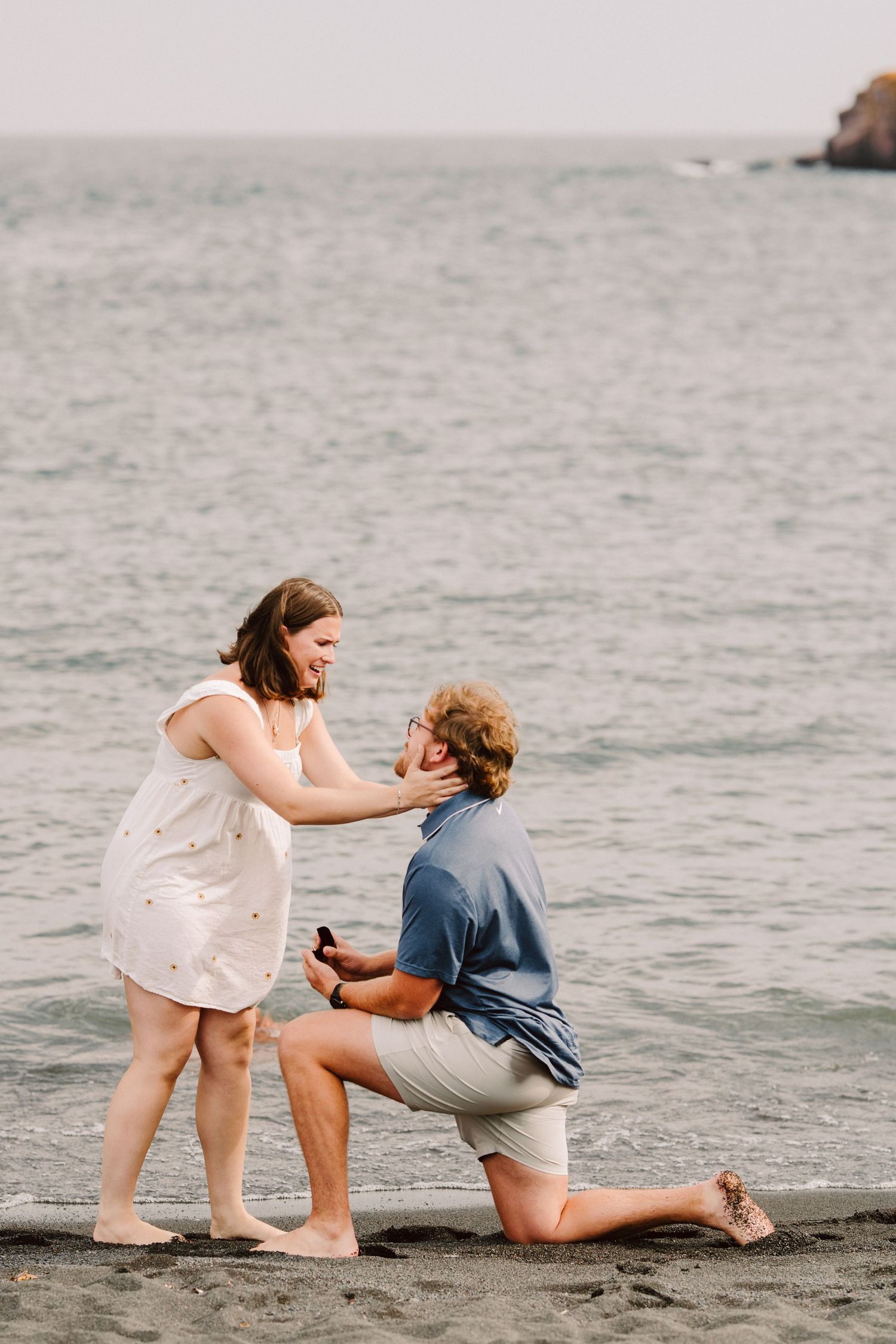 surprise proposal at black sand beach