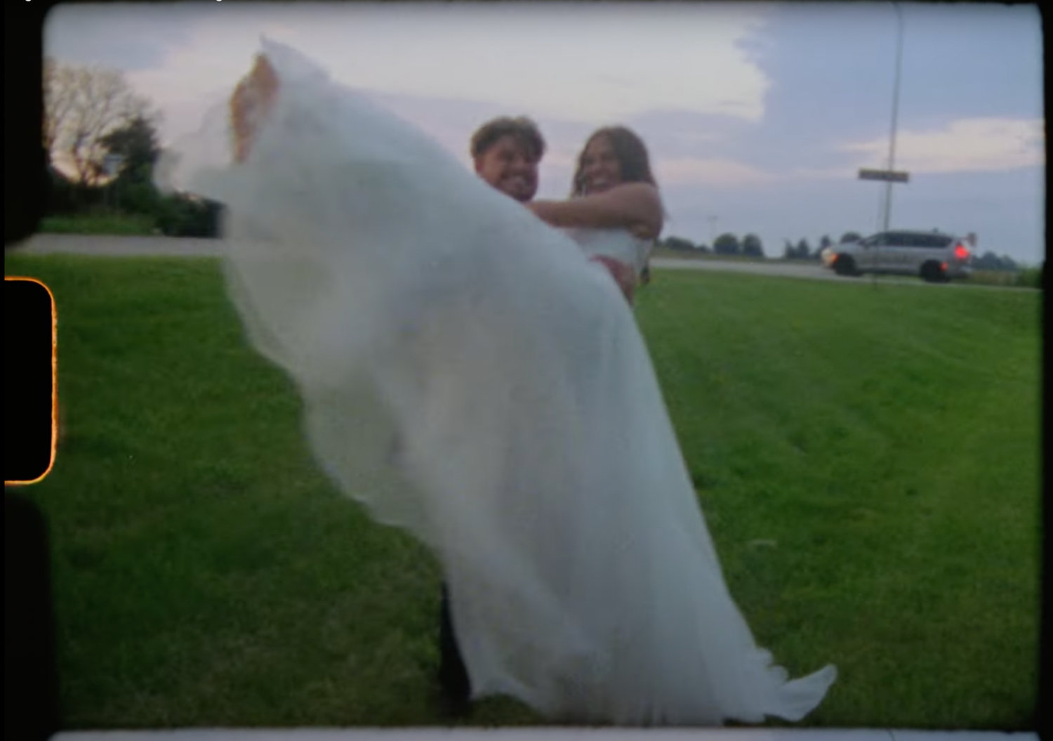 Super 8 Video Still of a wedding couple