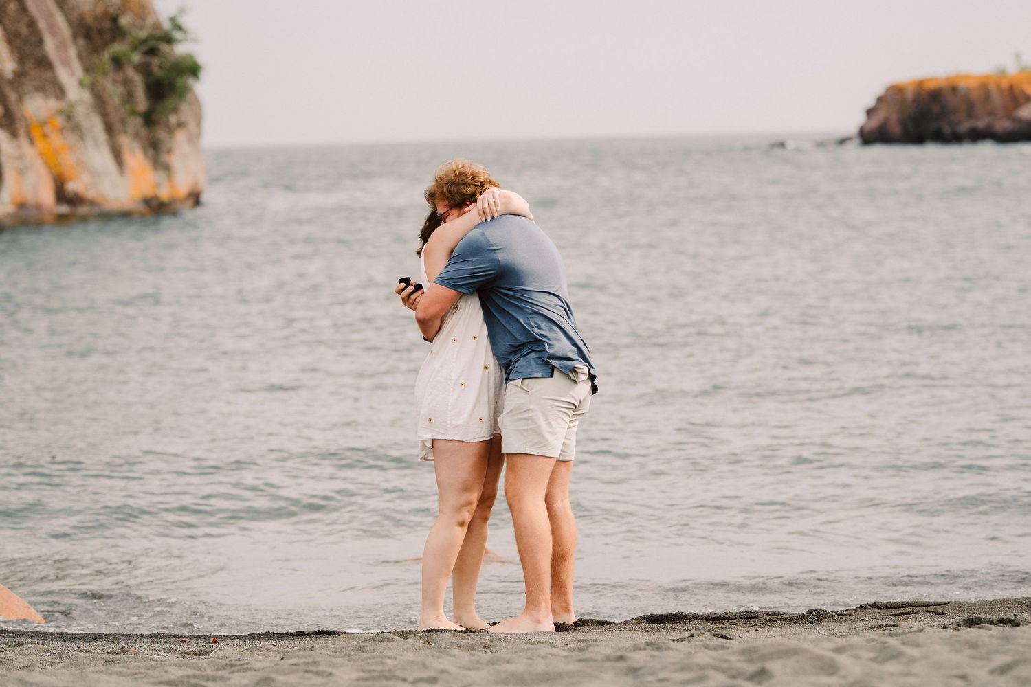 surprise proposal at black sand beach