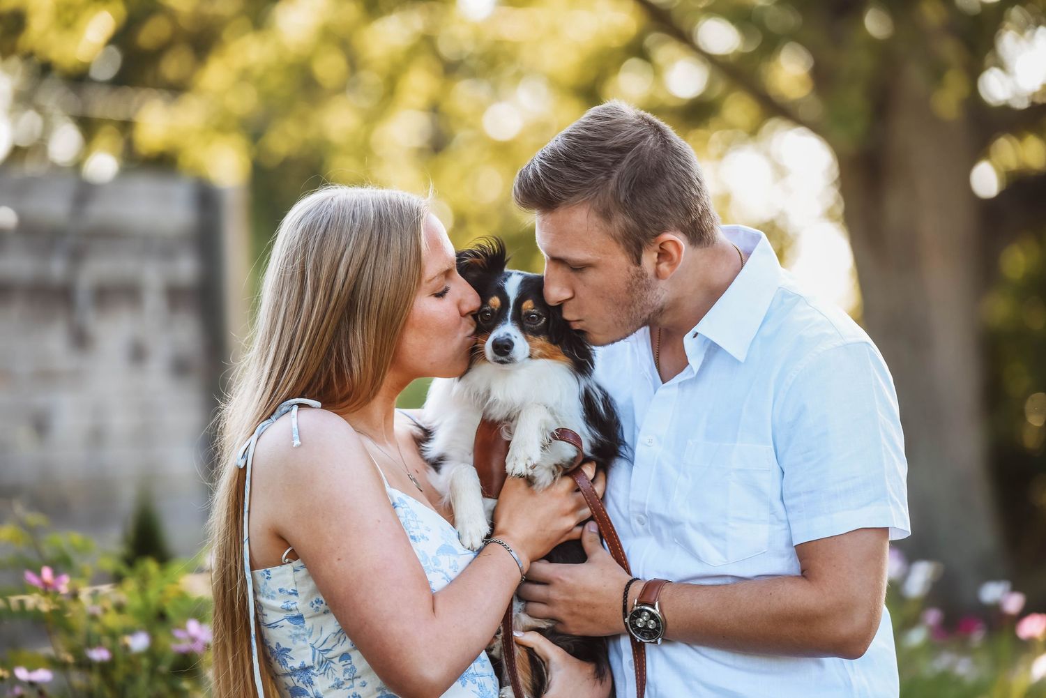 Engagement or couple sessions with dogs near Cleveland, Ohio