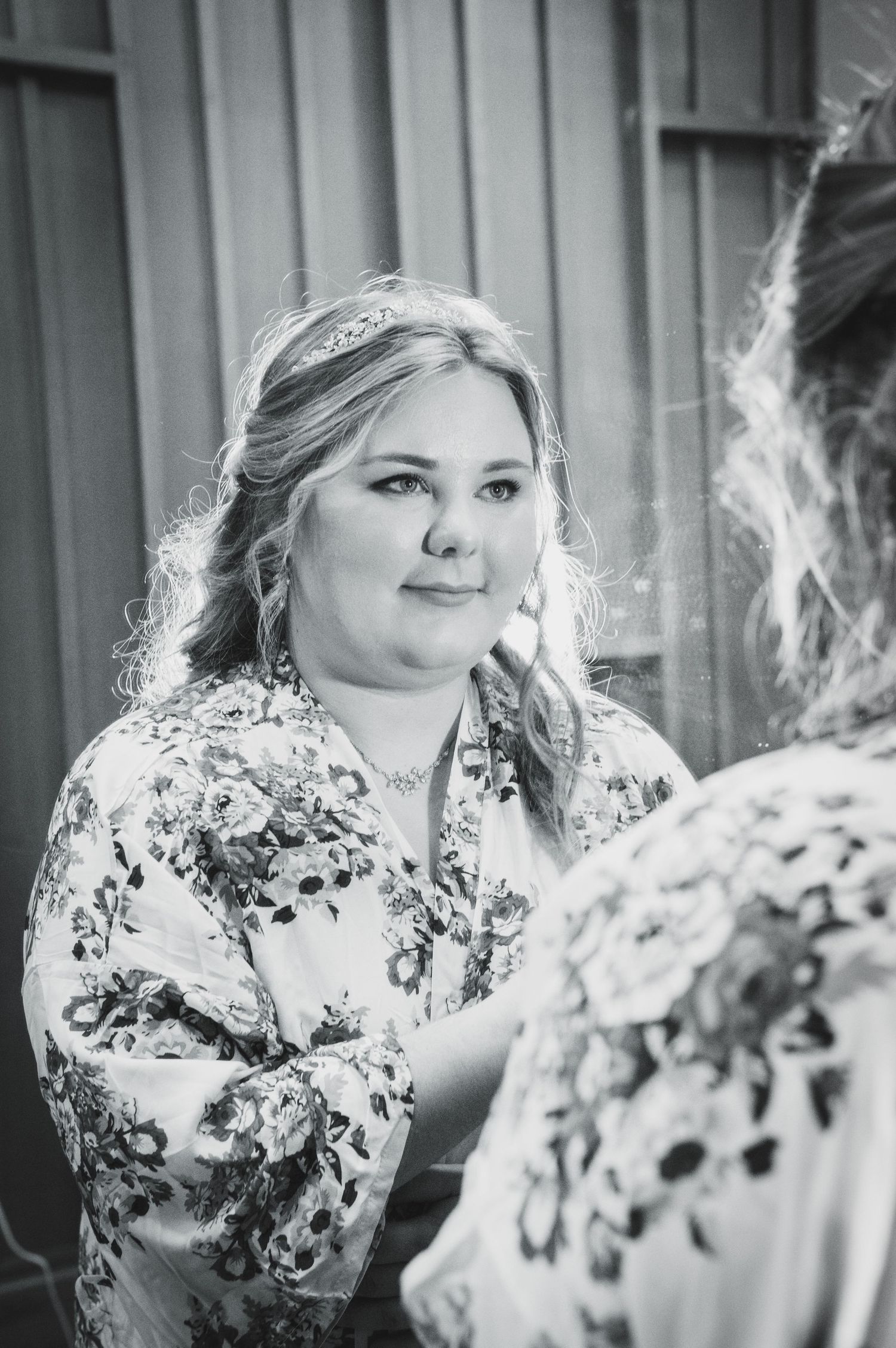 bride getting ready on wedding day