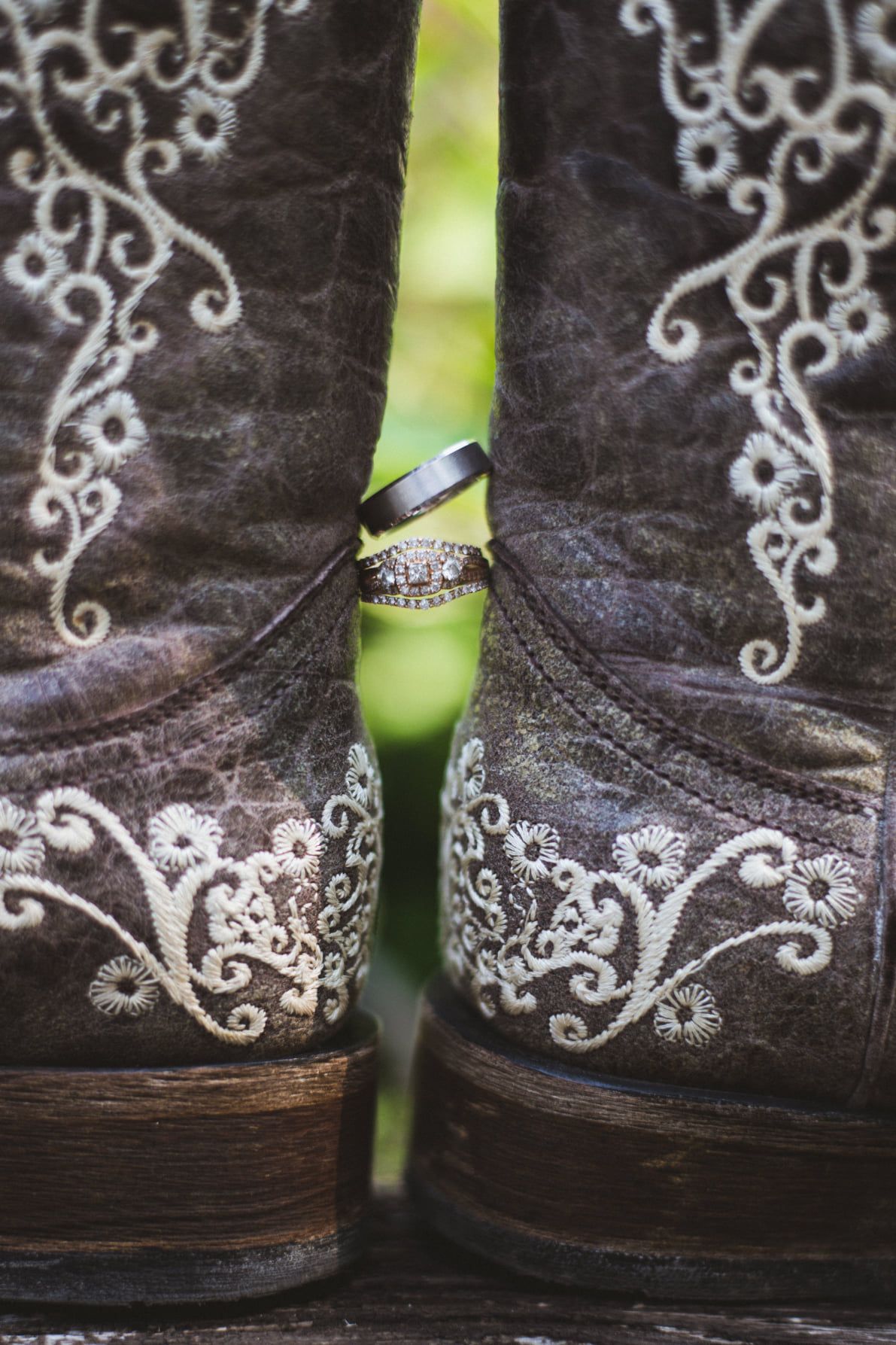 wedding photo boots wedding rings