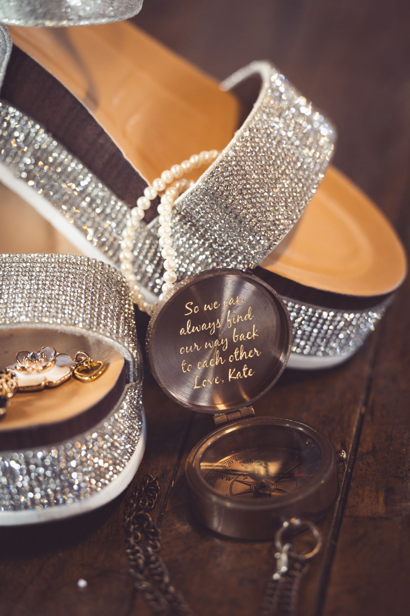 wedding shoes and jewelry