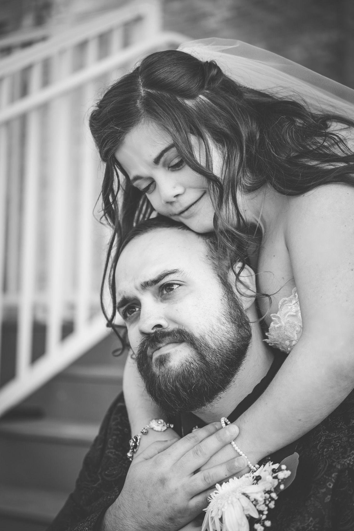 wedding photo bride holding groom