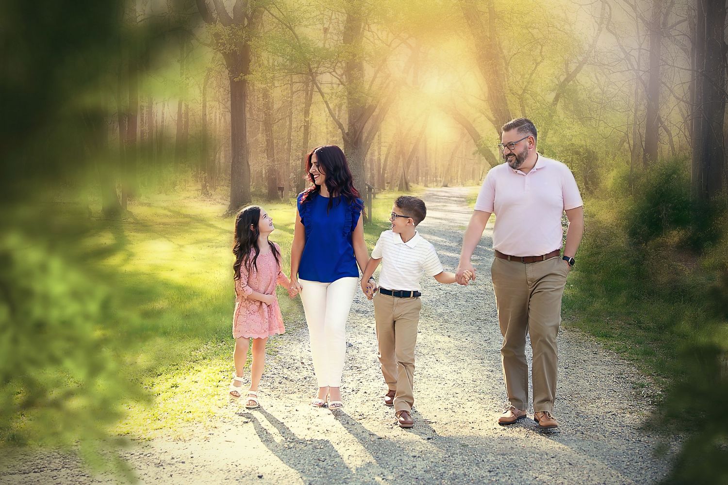 Parents and child enjoying a connection-filled family portrait session in NJ