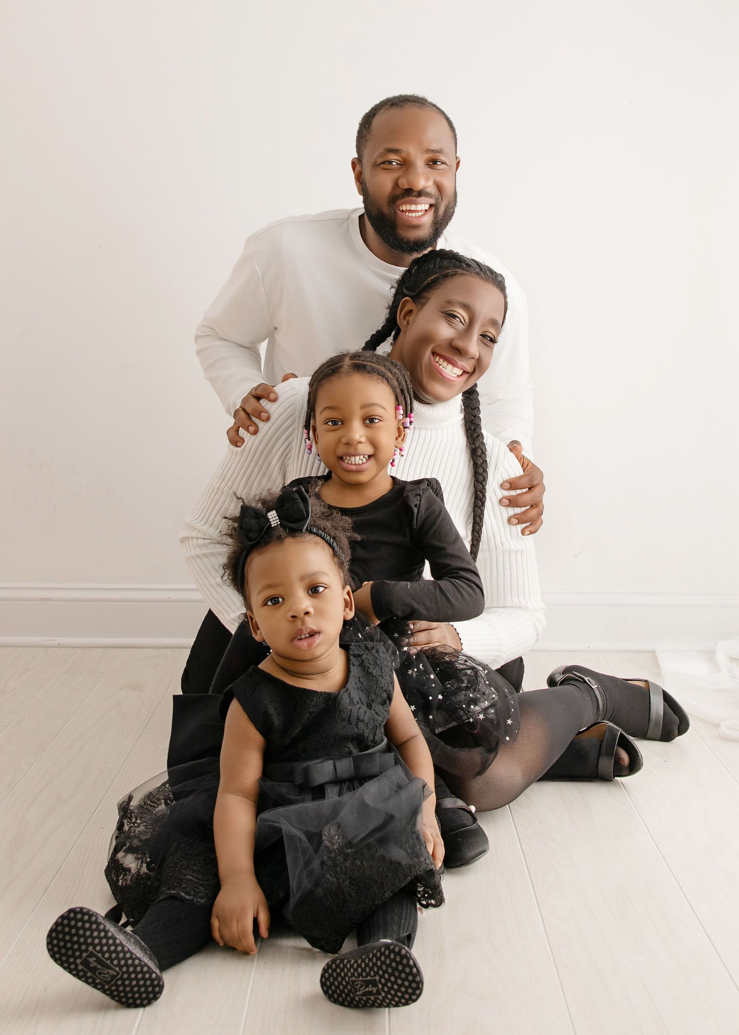 Smiling family with parents and children during family photography session in Jackson NJ