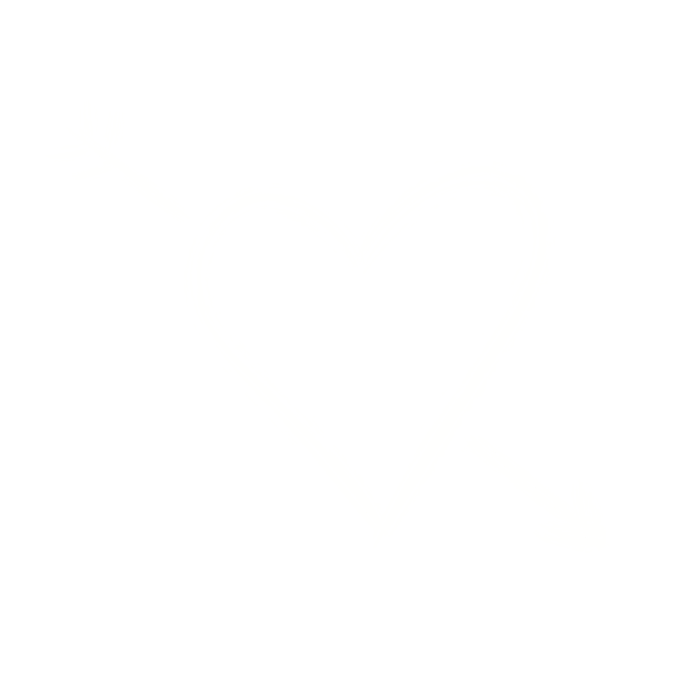 Hand drawn heart shape with an arrow going through it on black background.