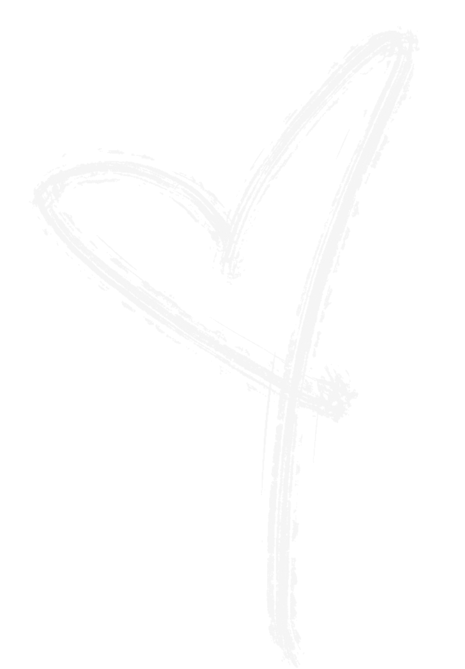 Hand-drawn white heart symbol with flowing lines on black background.