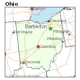 Map of Ohio showing major cities including Cleveland, Columbus, and Cincinnati.