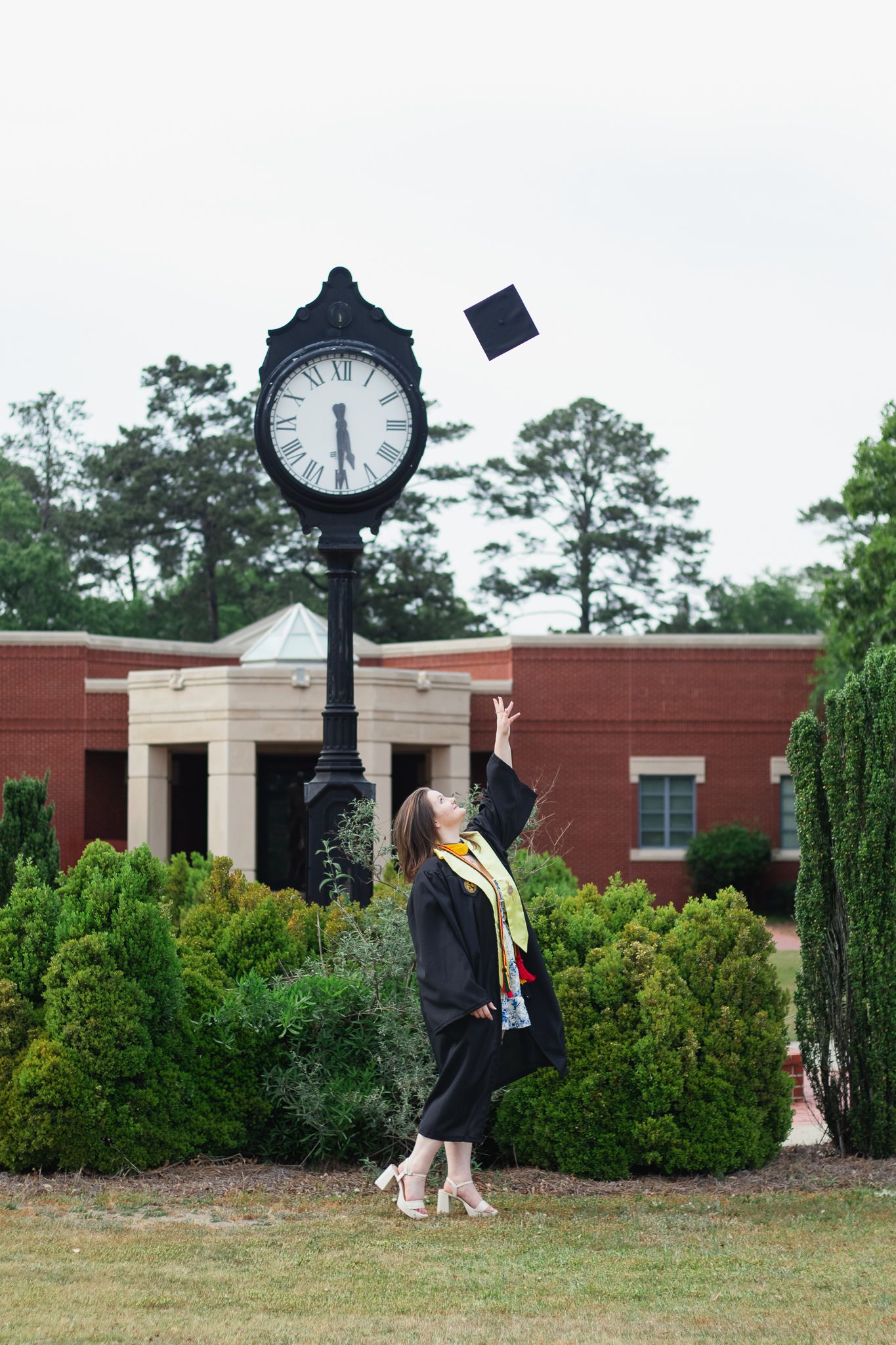 College Francis Marion graduate portraits posing for a South Carolina photographer in Florence, SC for their senior pictures.