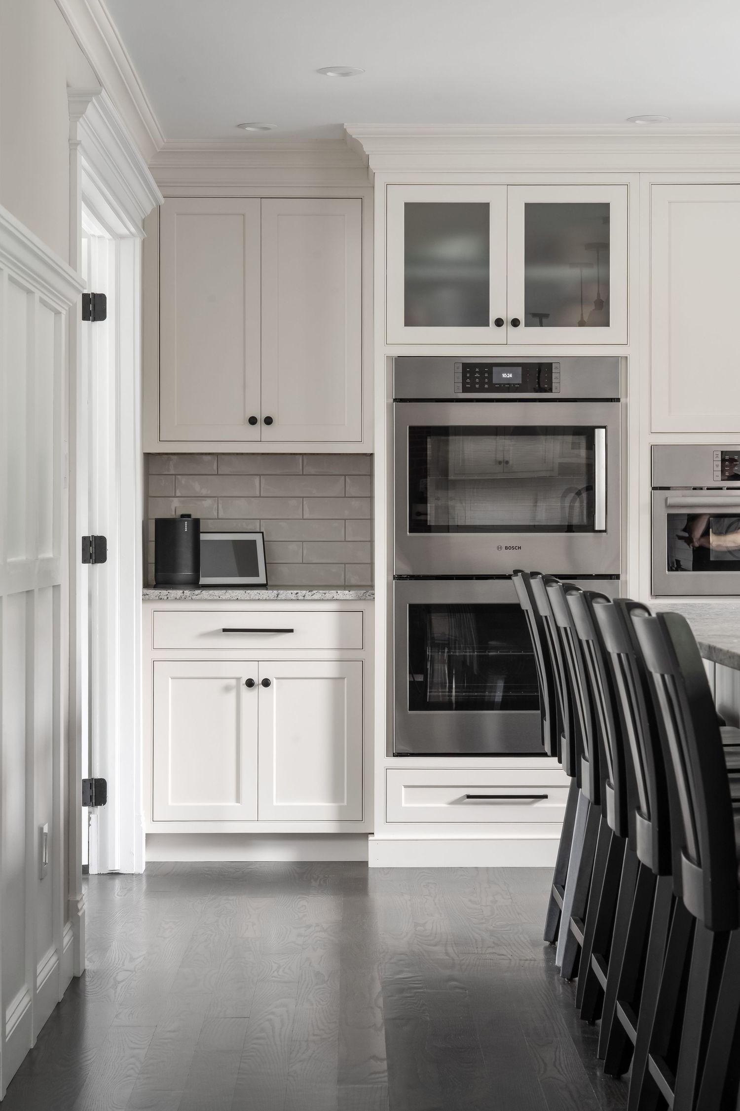 Vertical architecture and design style image of a kitchen, photographed for a local builder.
