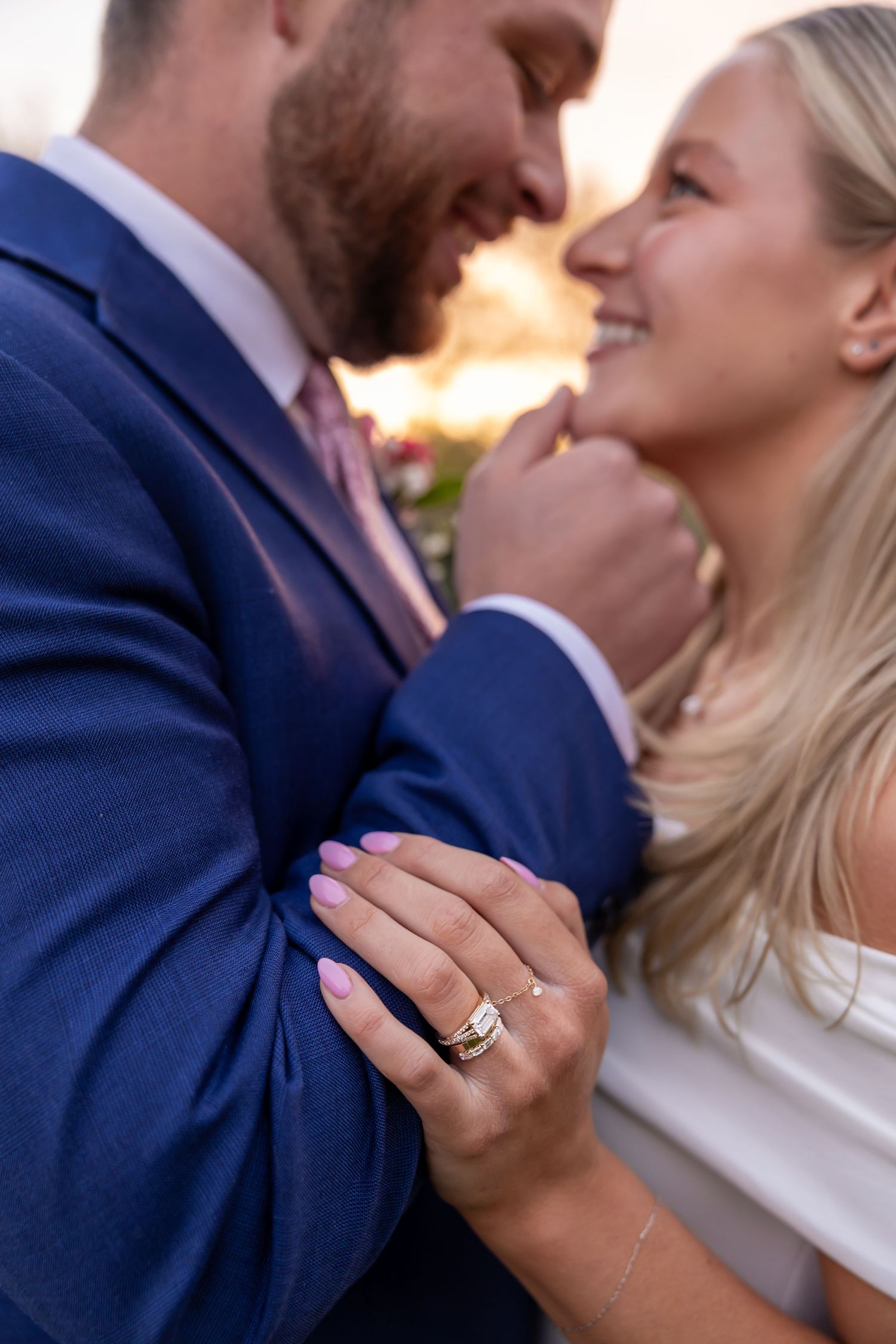 Close-up shots of an engagement ring and emotional reactions during a proposal.