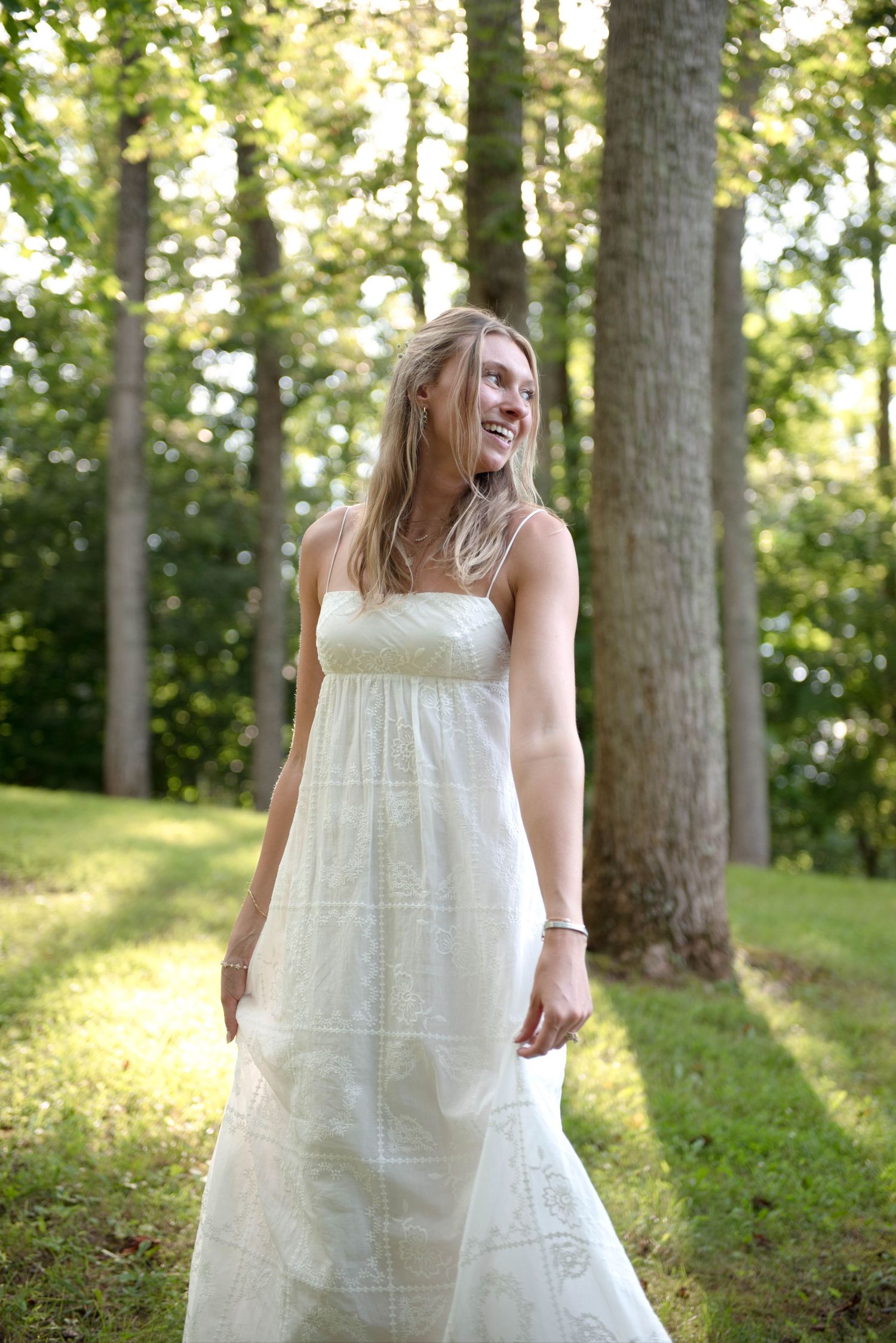 Bride during golden hour