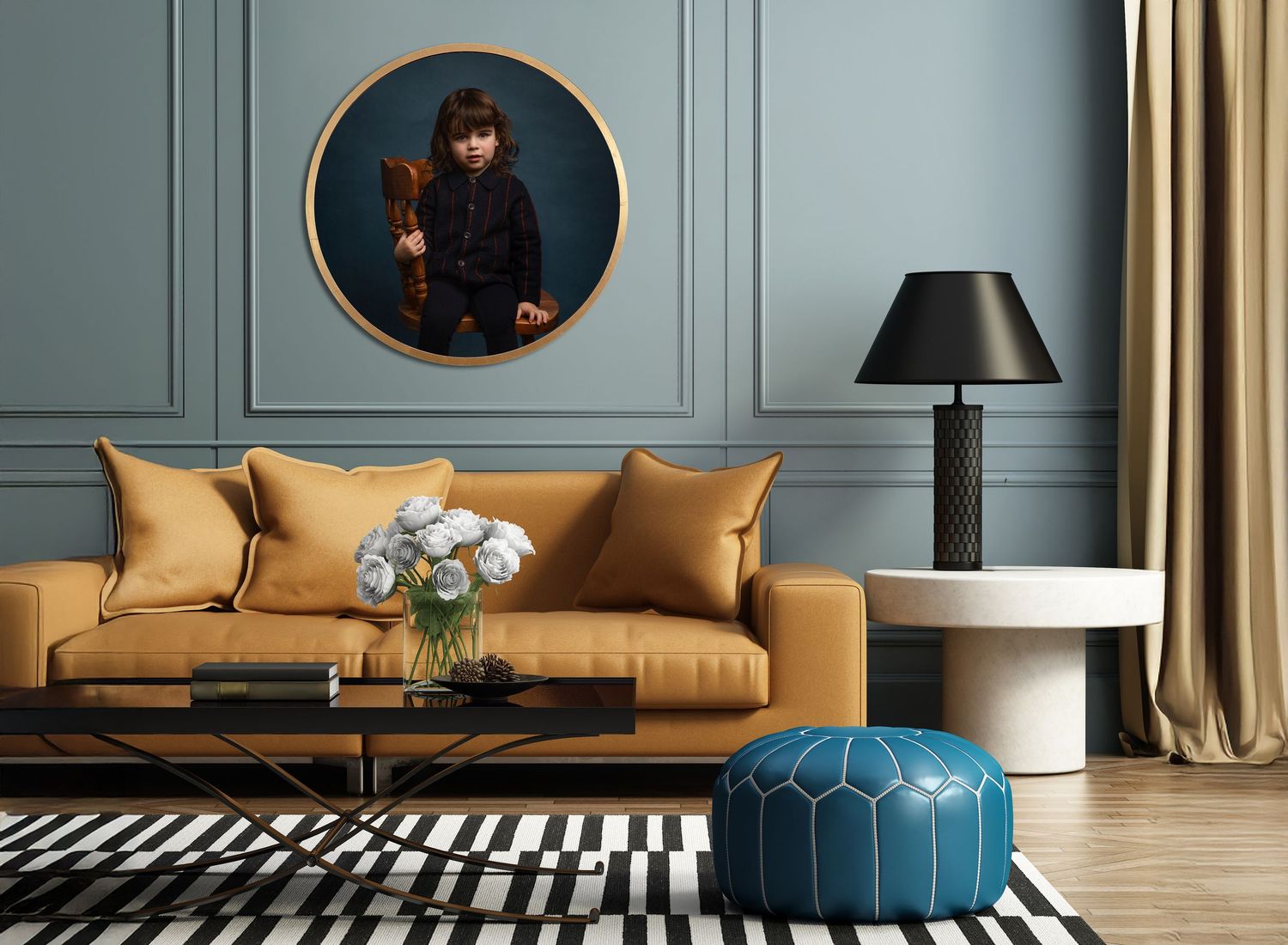 Framed orb wall art