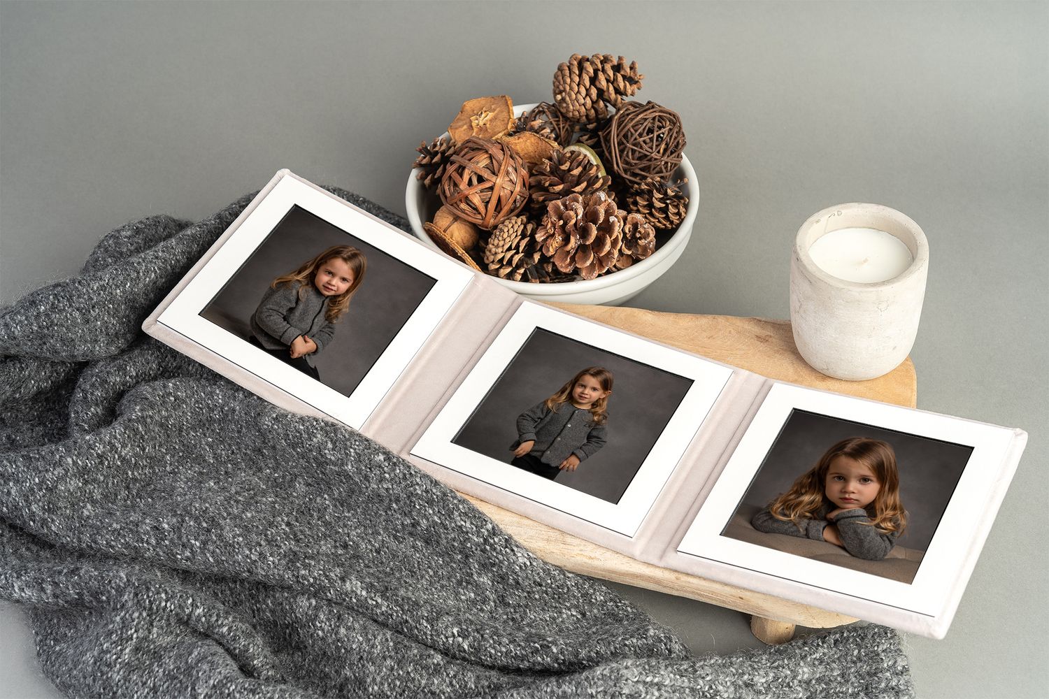 Photo of a trifold display