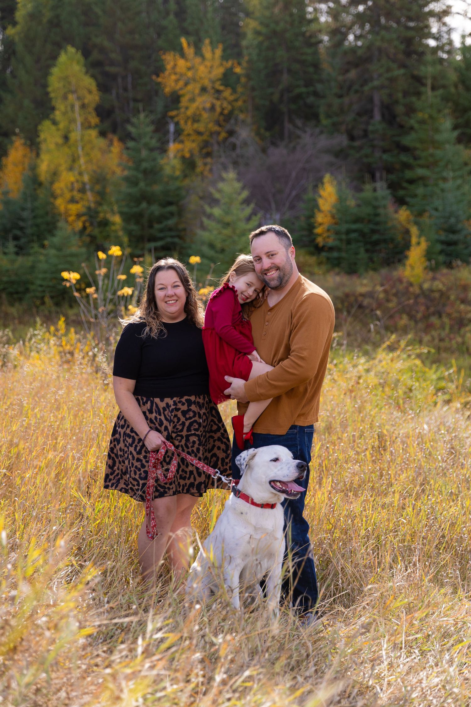 Outdoor Family photography, family pets included.