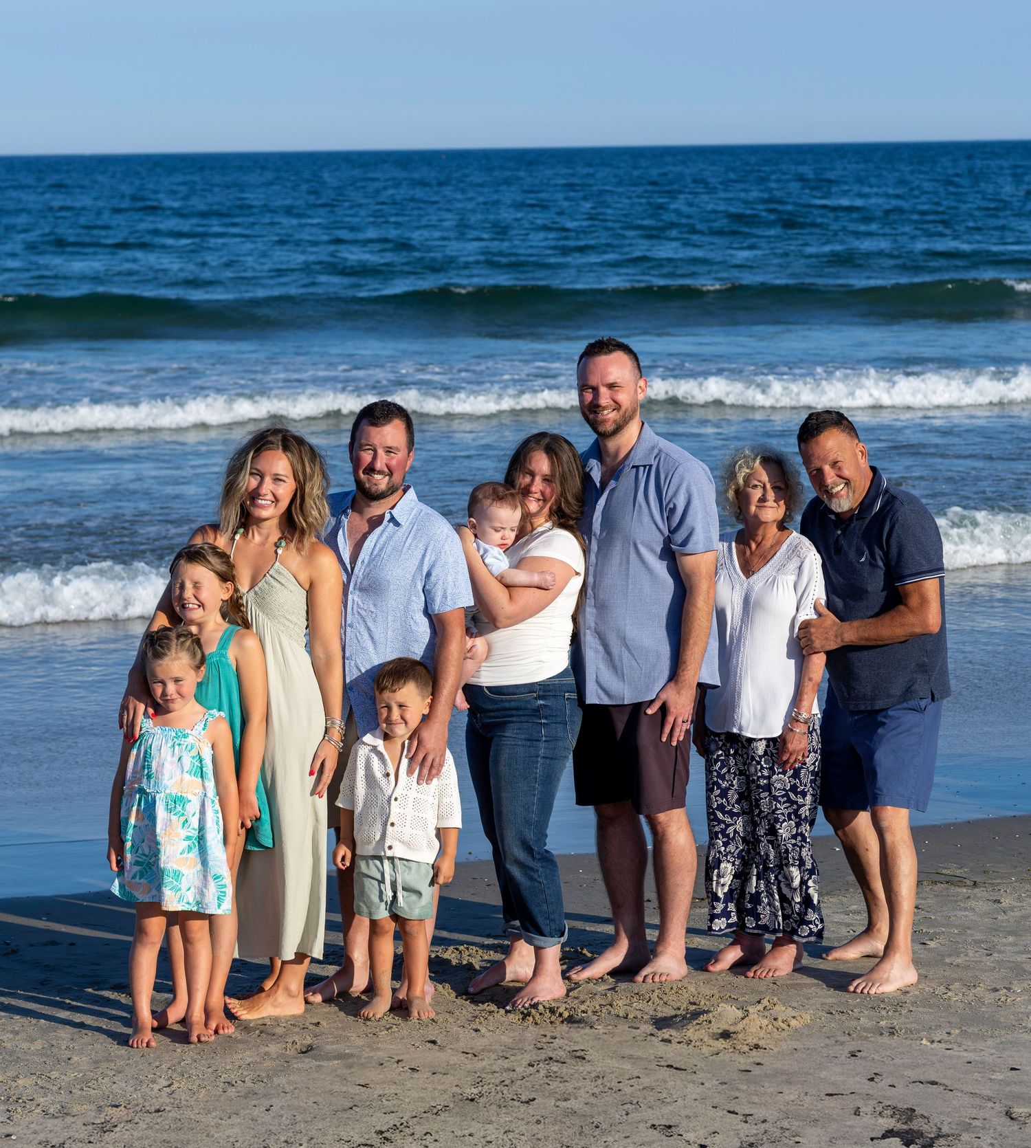 Family Photo in Old Orchard Beach on the beach