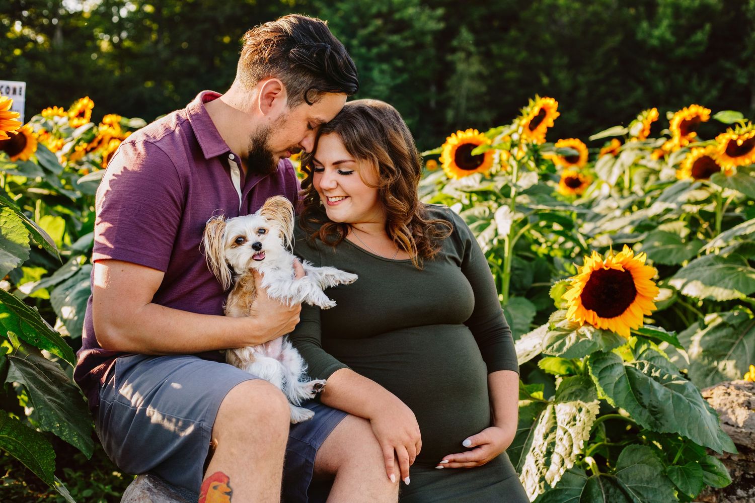 Expectant couple enjoying a natural maternity photography session at La Belle in Coteau-du-Lac