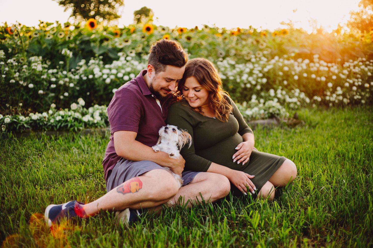 Expectant couple enjoying a natural maternity photography session at La Belle in Coteau-du-Lac