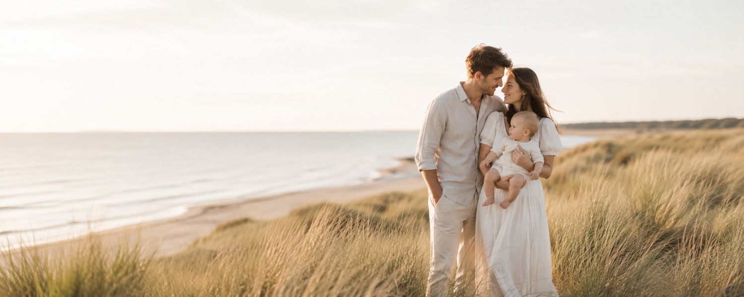 Family photographer in Denmark capturing natural and timeless moments